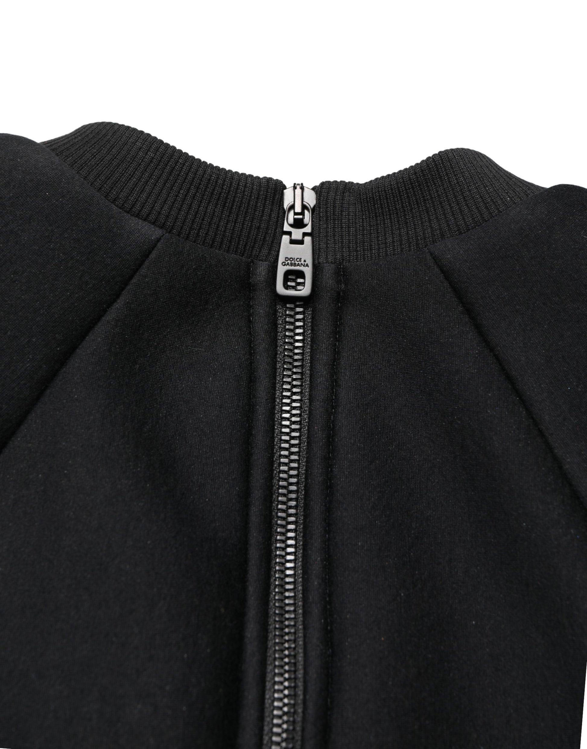 Black Cropped ZipperBack Sweatshirt Sweater