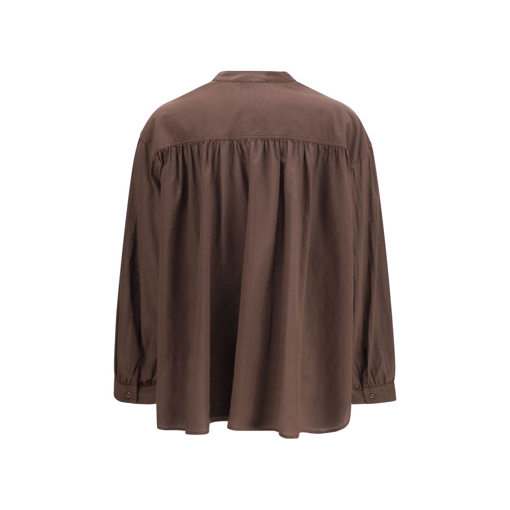 Brown Cotton Pattern Shirt