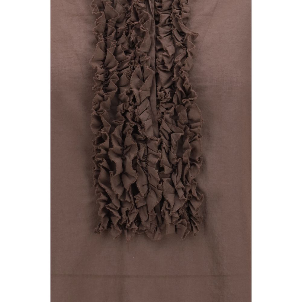 Brown Cotton Pattern Shirt
