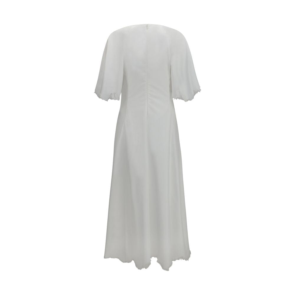 White Cotton Casual Dress