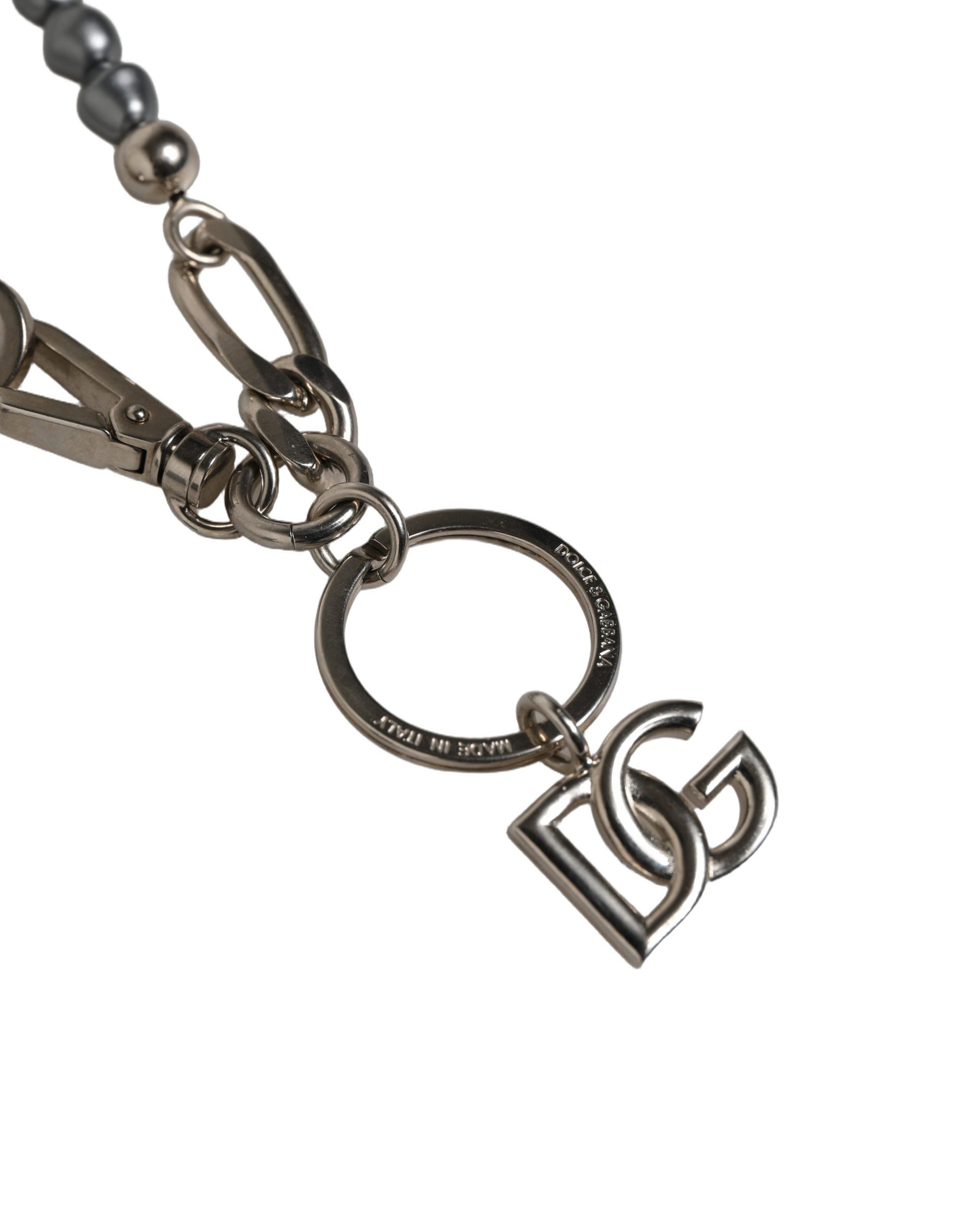 Silver Tone Chain Signature DG Logo Pendant Necklace