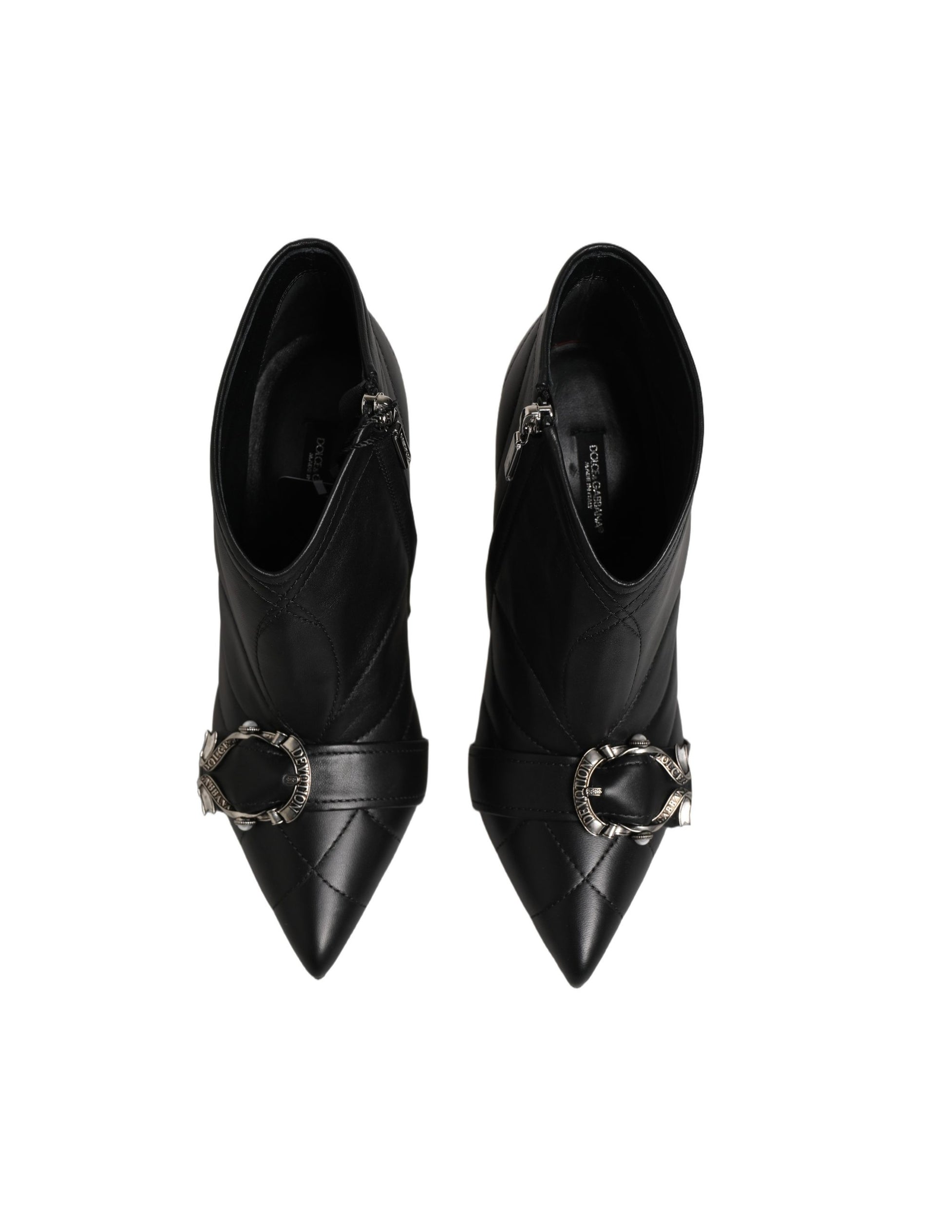 Black Devotion Quilted Buckled Boots Shoes