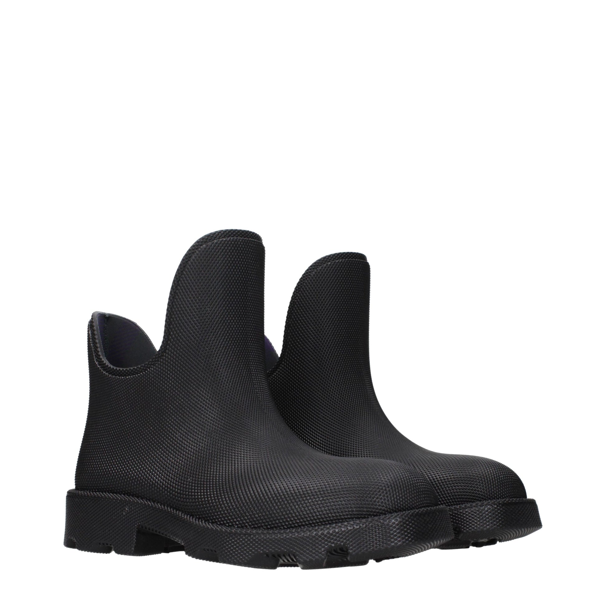 Black Cotton Ankle Boots