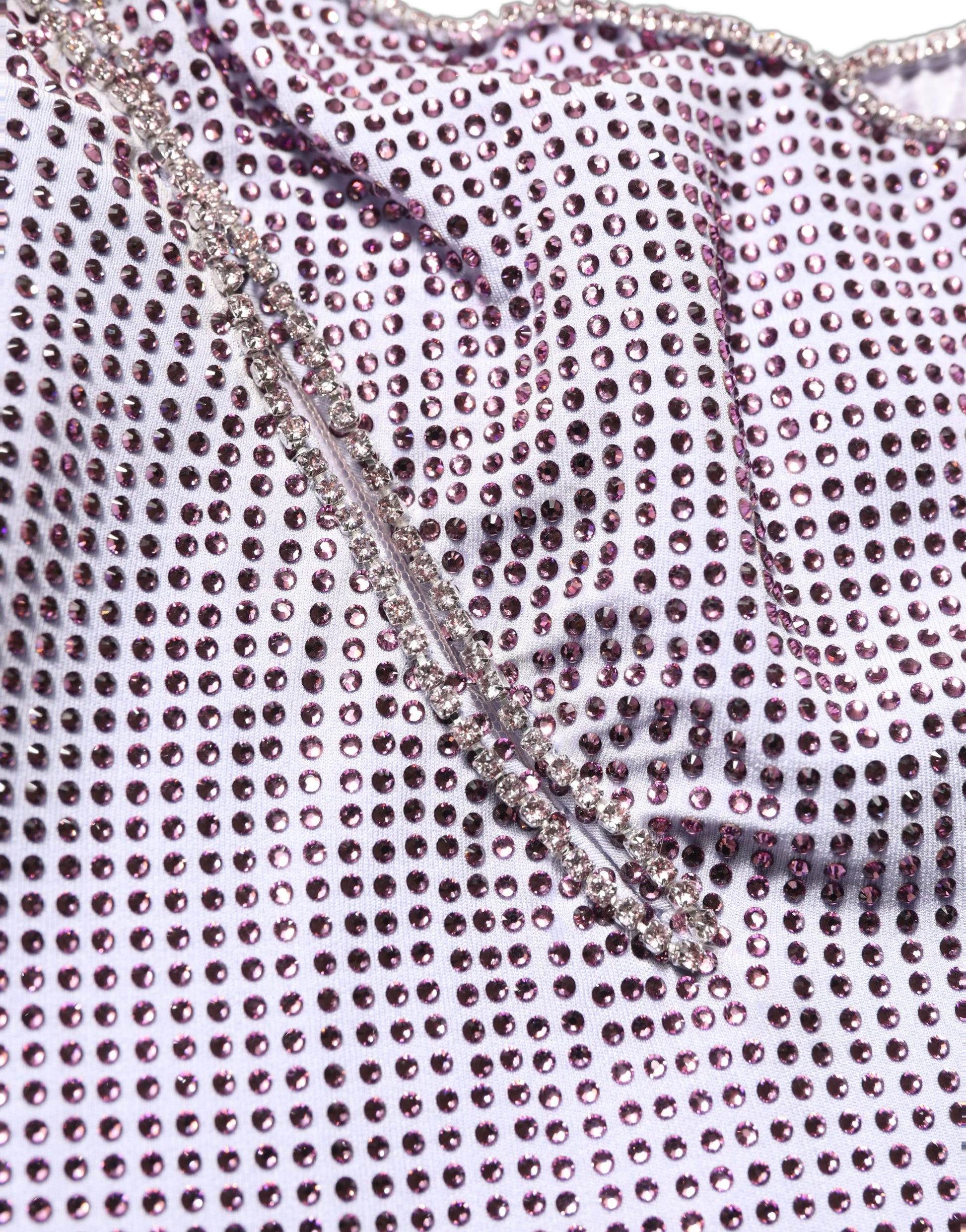 Purple Crystal OneShoulder EveningGown Dress