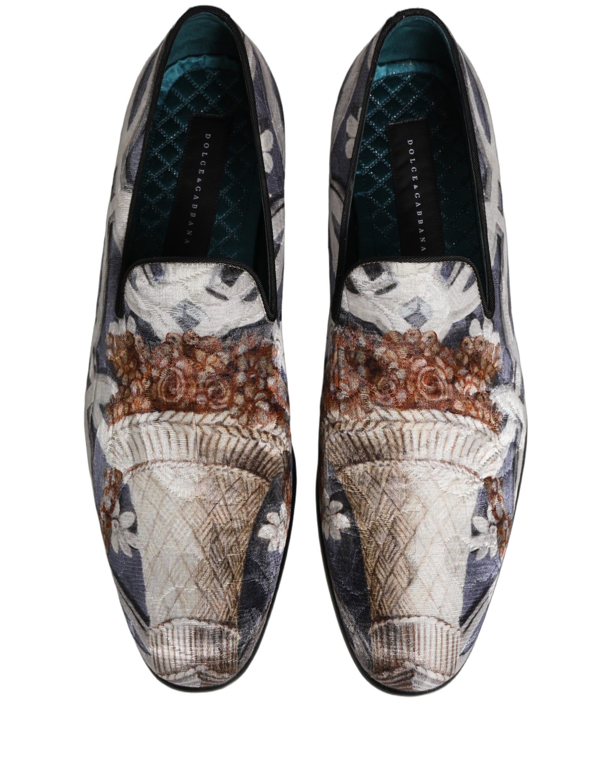 Multicolor Floral Tapestry Embroidery Loafer Shoes