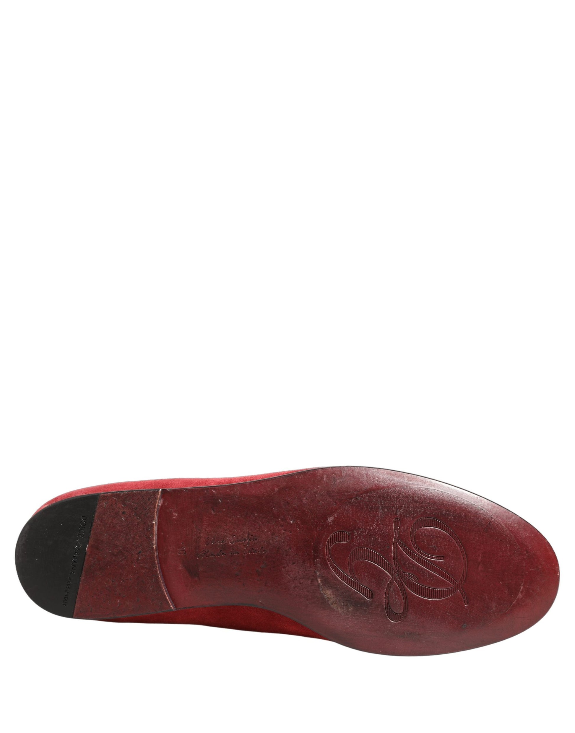 Red Velvet Logo Embroidery Men Loafers Shoes