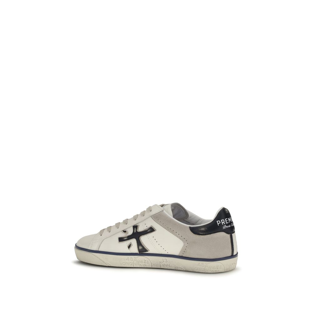 White Calf Leather Bos Taurus Low Top Sneakers