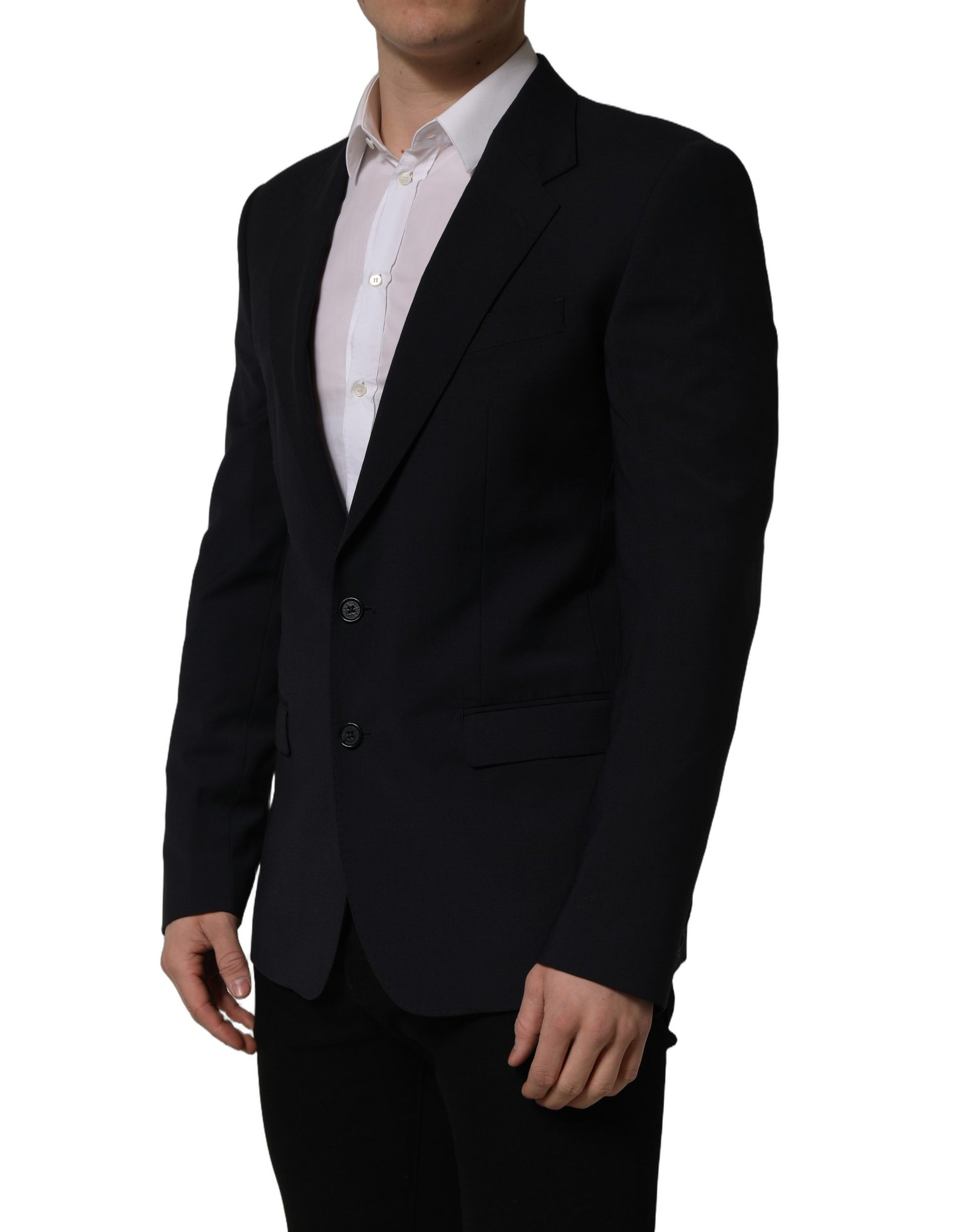 Black Wool Single Breasted Men Blazer Jacket