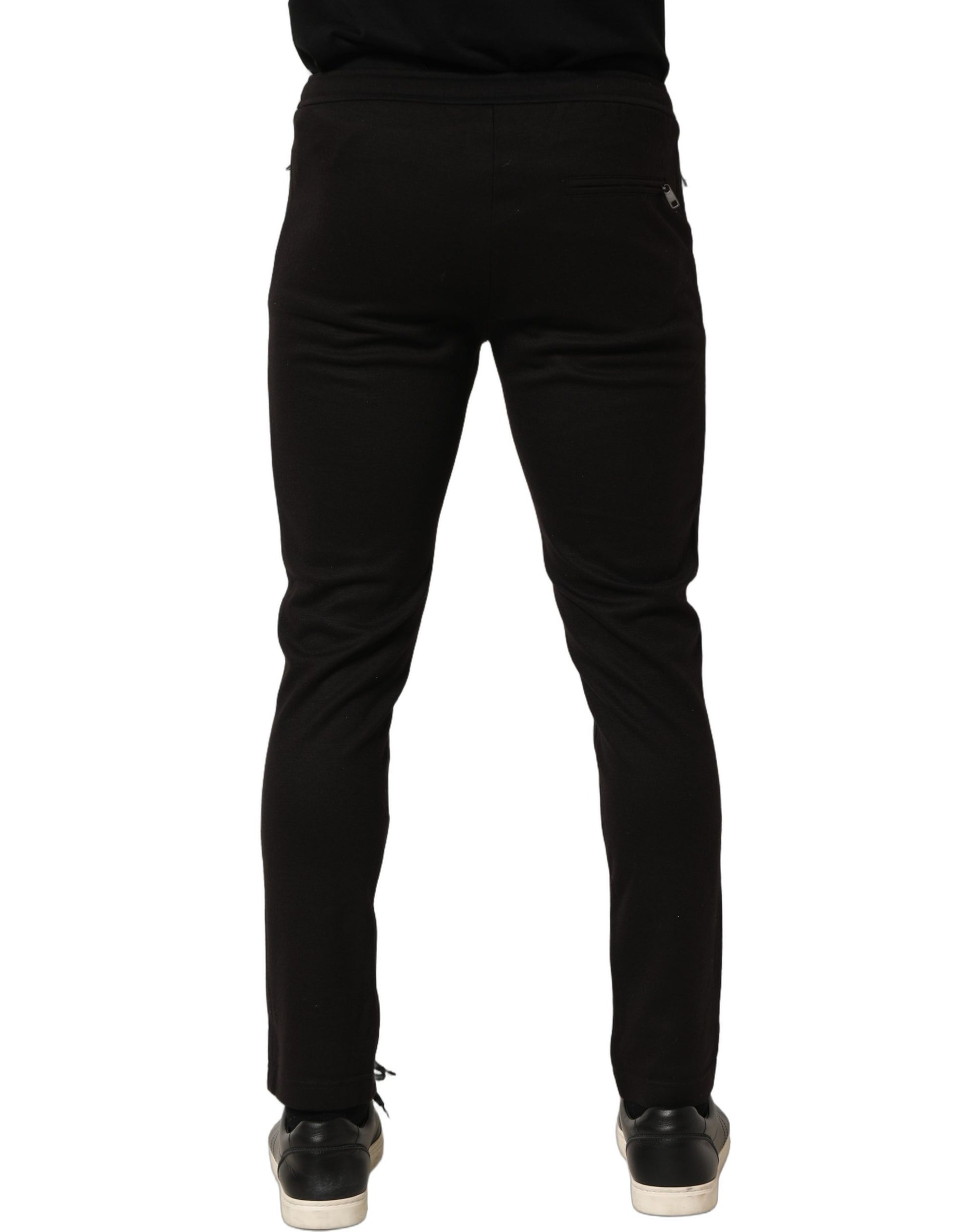 Black Wool Jogger Men Sweatpants Trouser Pants