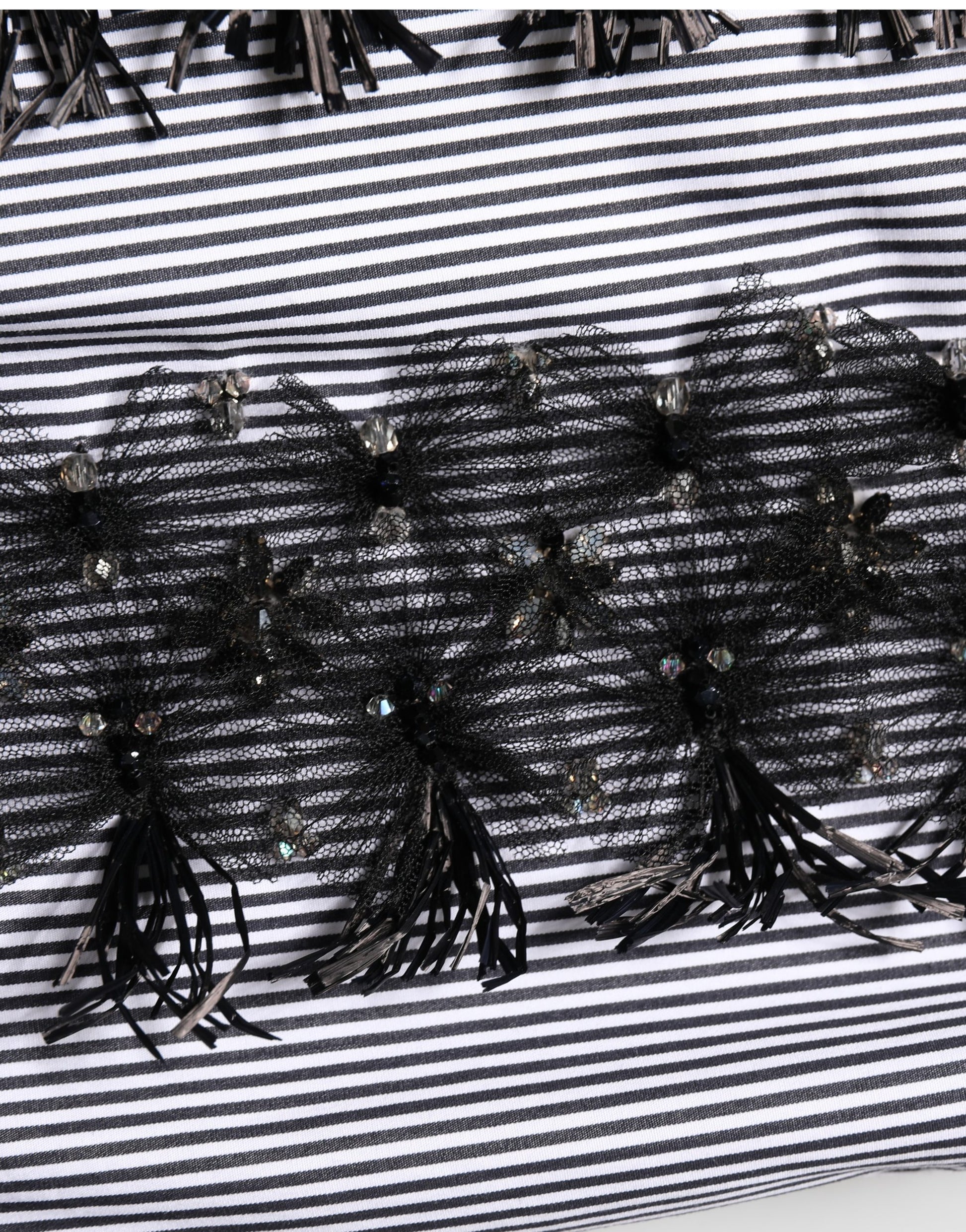 BlackGray Pinstripe Embellished Trouser Pants