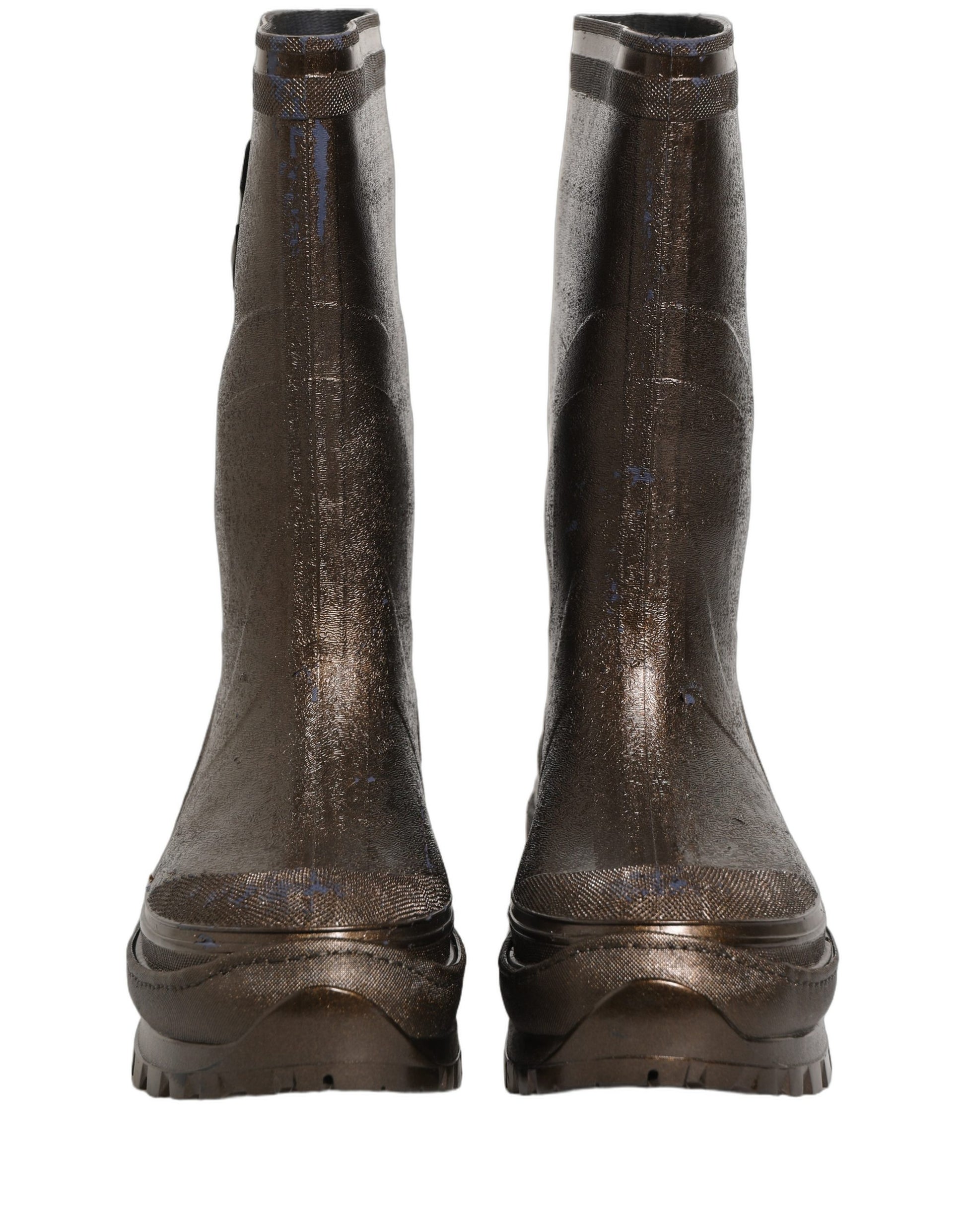 Bronze PVC Pull On Rain Boots Men Shoes