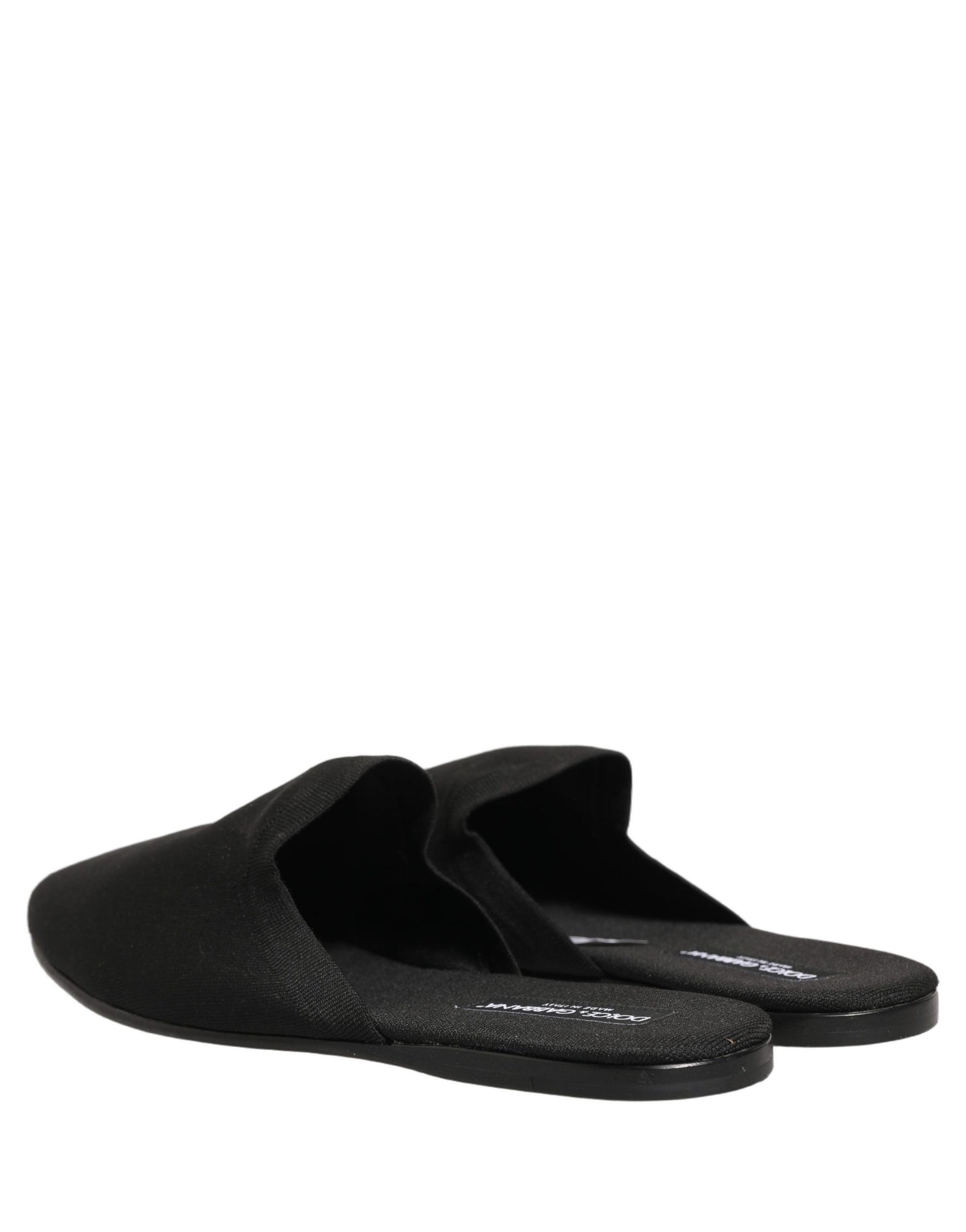 Black Suede Slides Flat Slipper Men Shoes