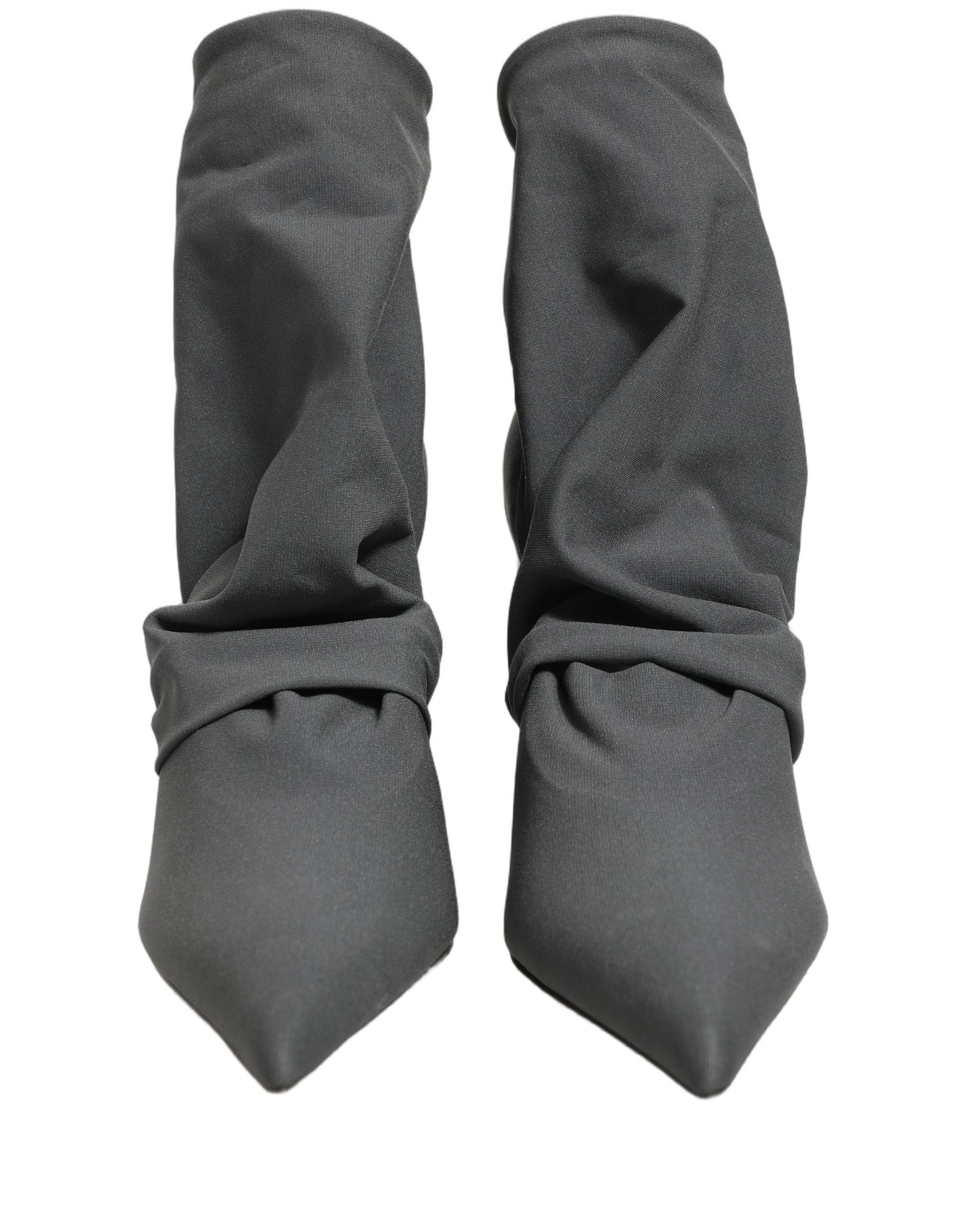 Gray Stretch Socks Heels Ankle Boots Shoes
