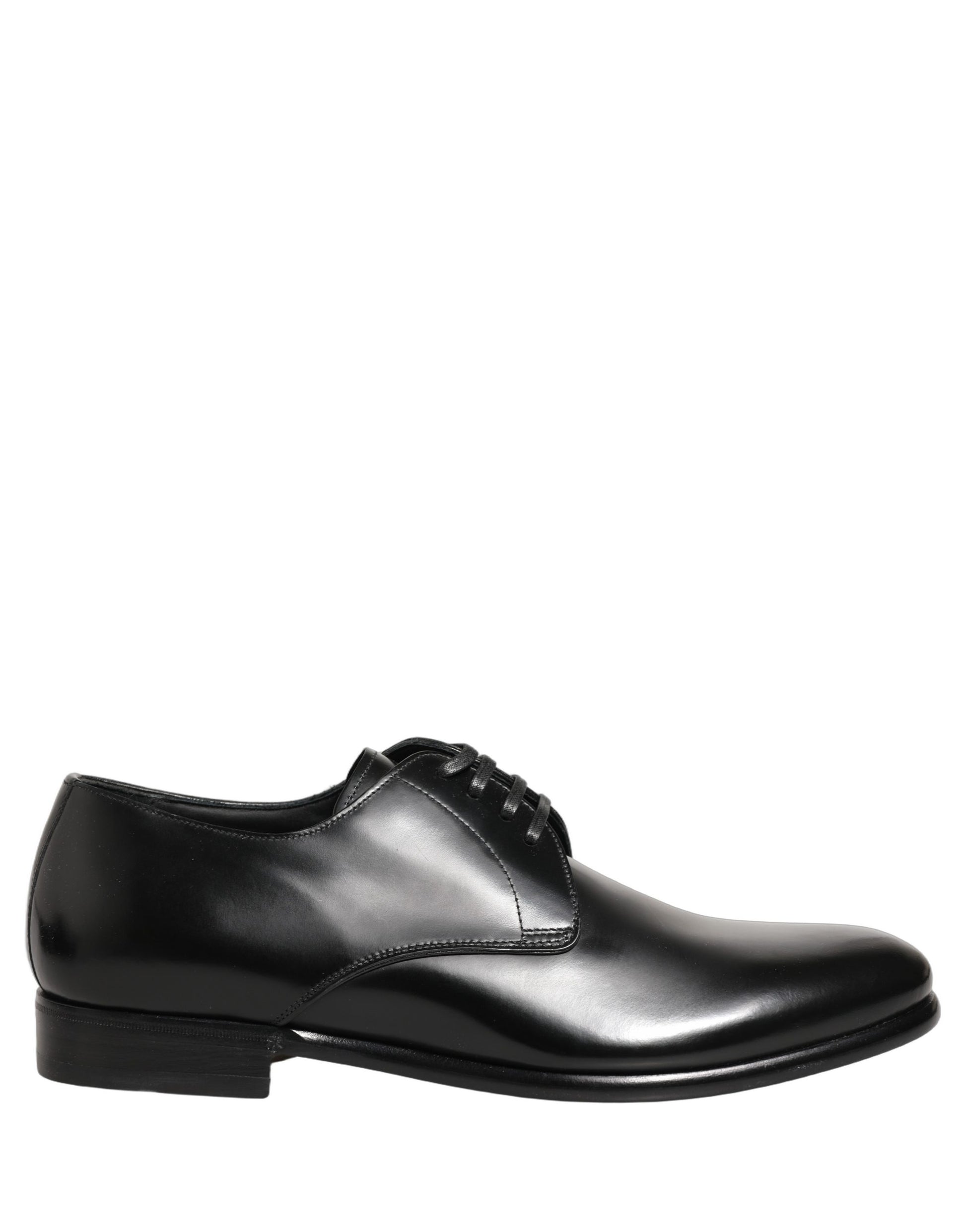 Black Leather Lace Up Derby Dress Shoes