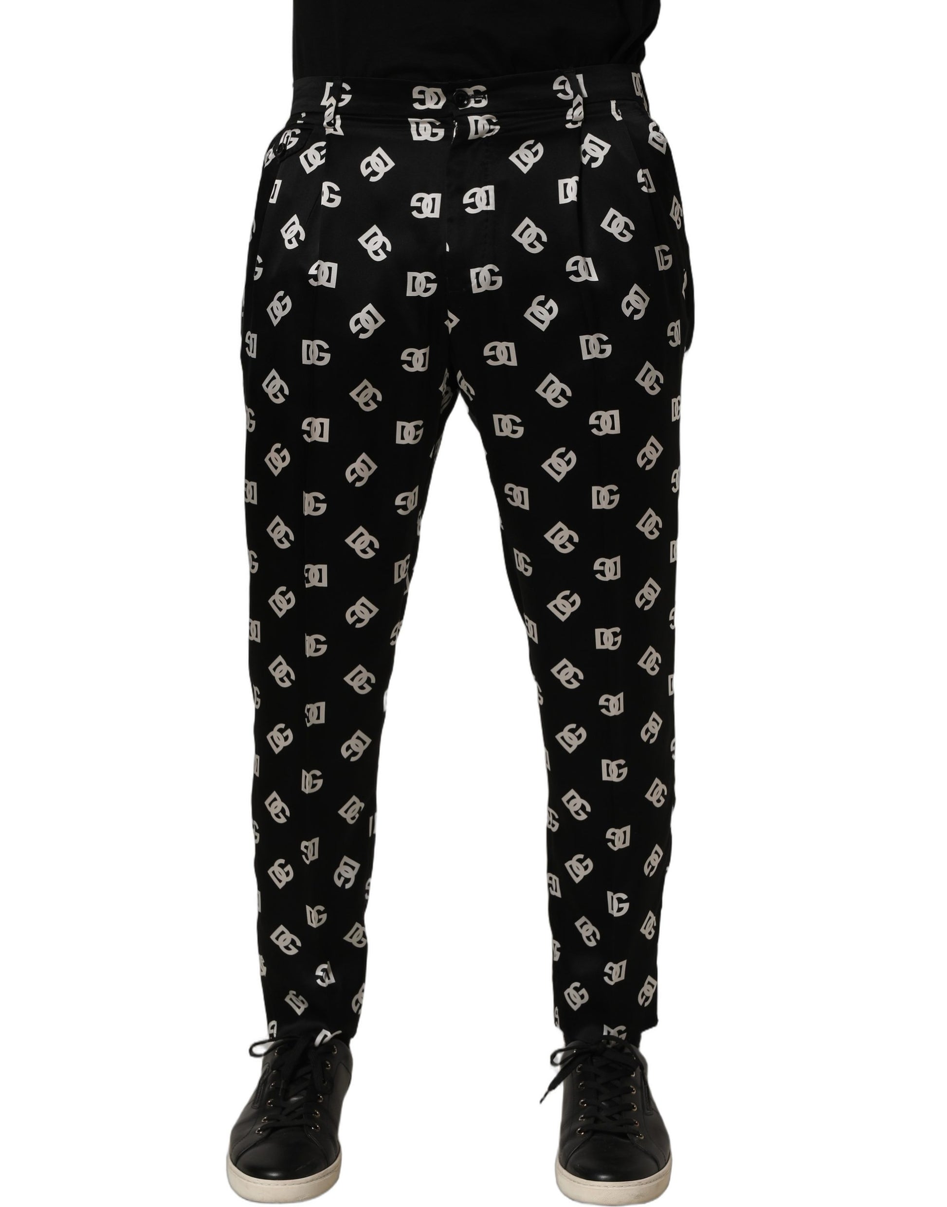 Black Silk Skinny Leg Dress Men Trouser Pants