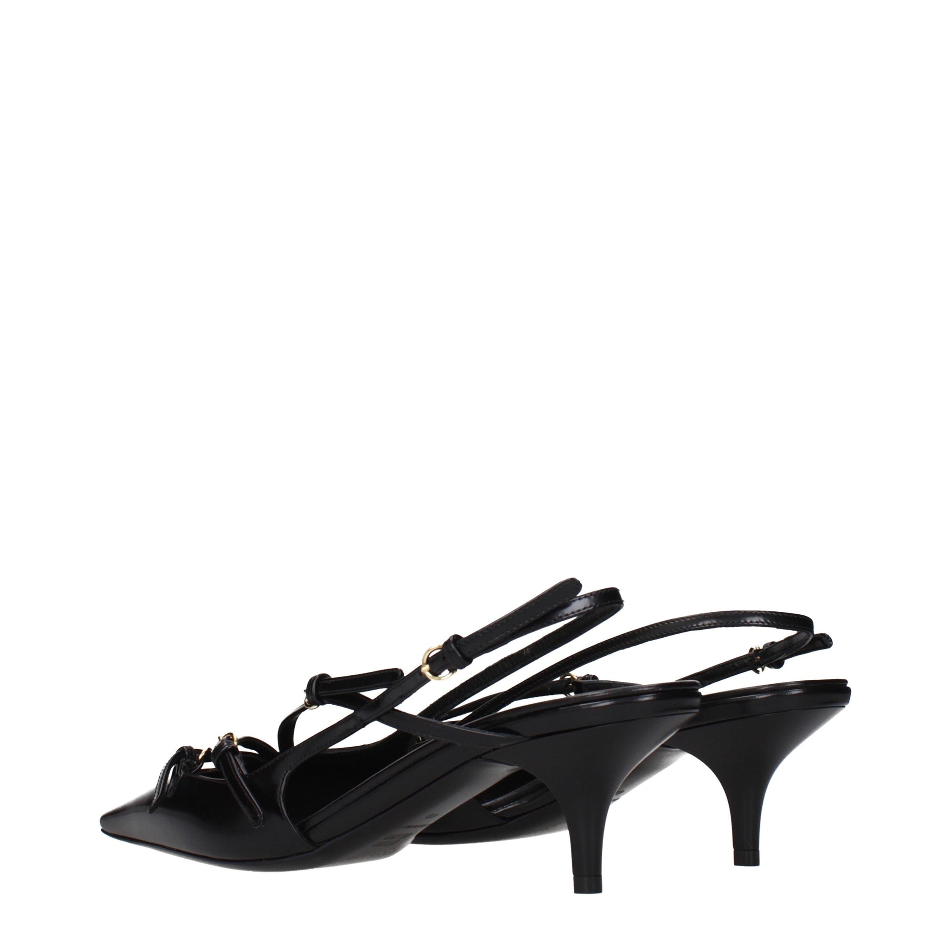 Black Leather High Heel Pumps