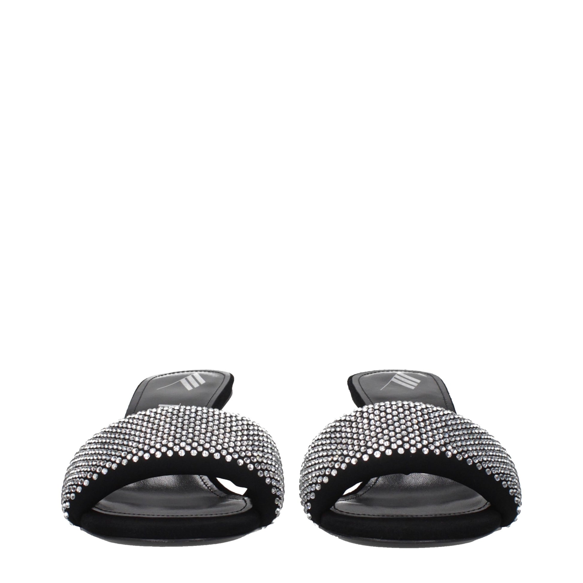 Black Fabric Platform Sandals
