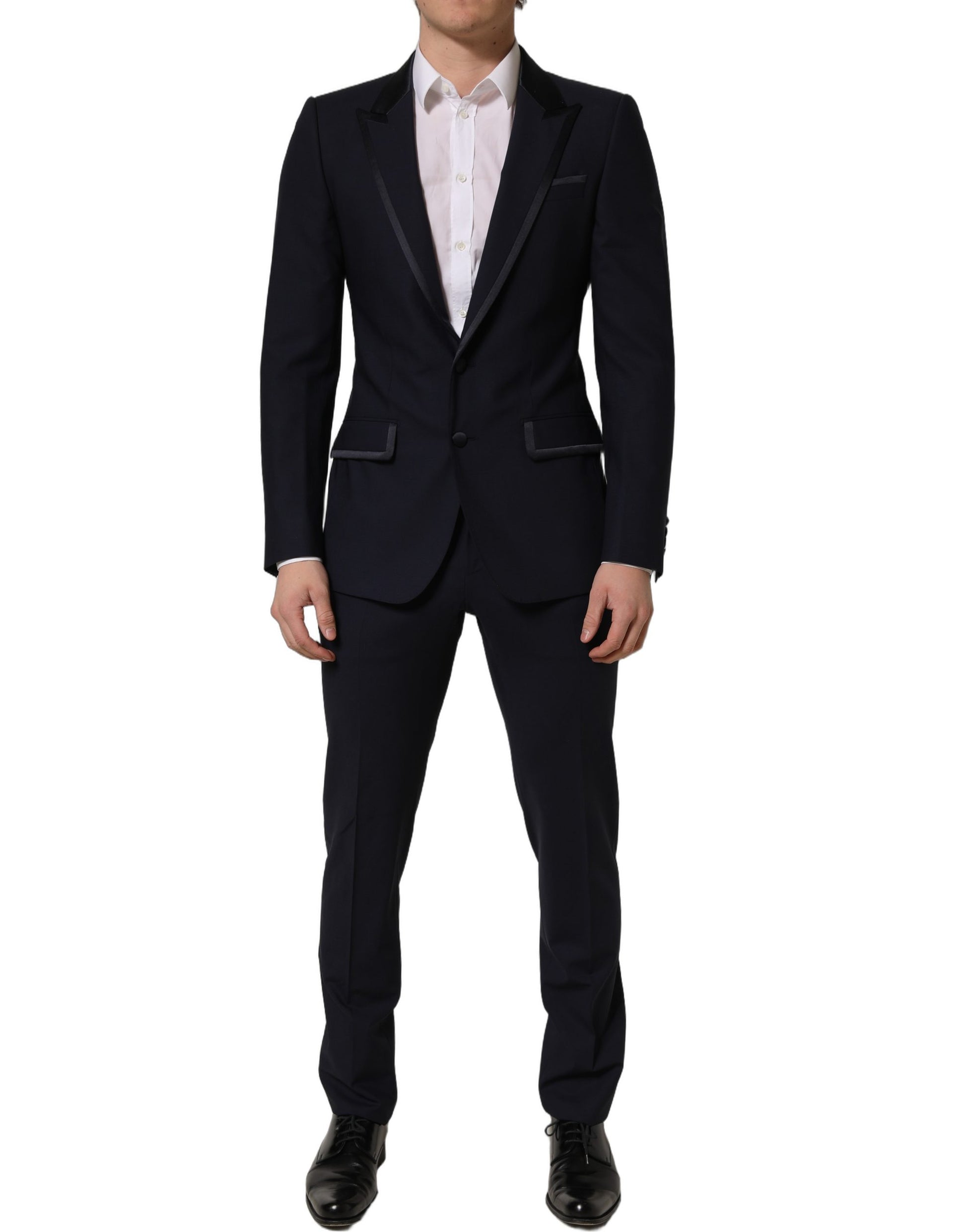 Black Wool Slim Fit Formal 2 Piece Men Suit
