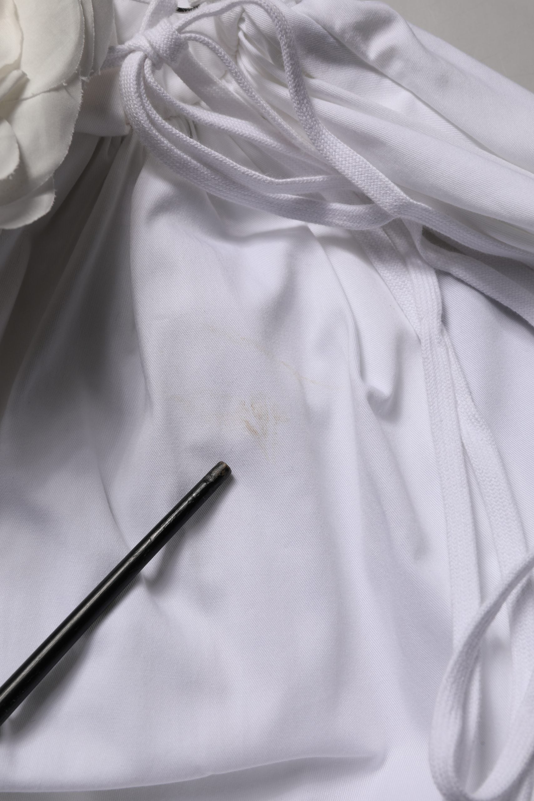 White Cotton Gabardine Bustier Midi Dress