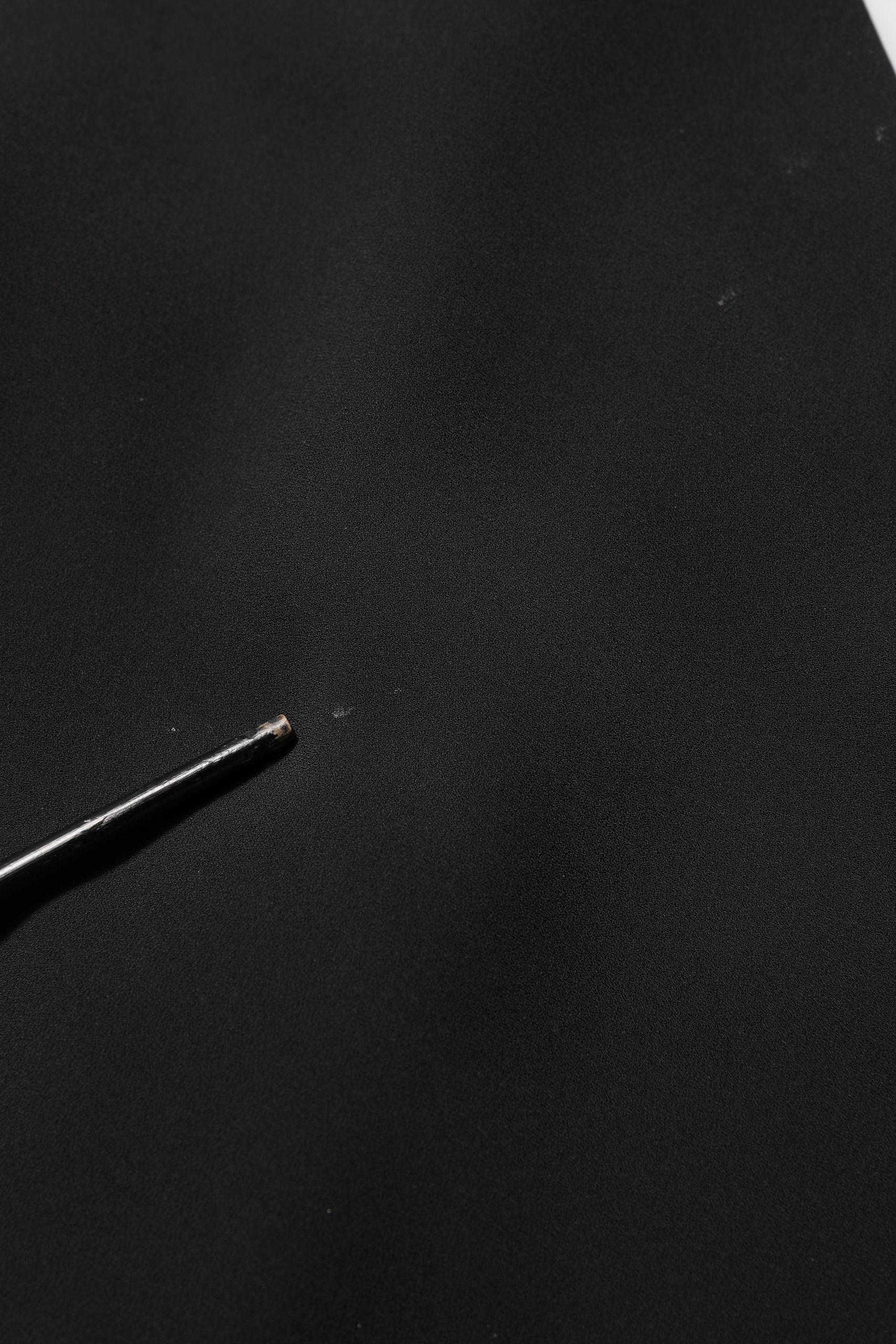 Black Viscose Cropped Sleeves Midi Dress