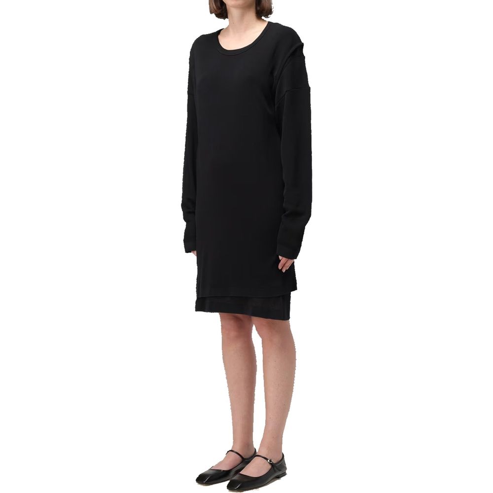 Black Cotton Casual Dress