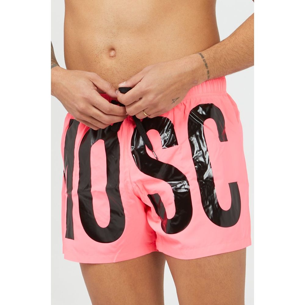 Fuchsia Polyester Swim Shorts