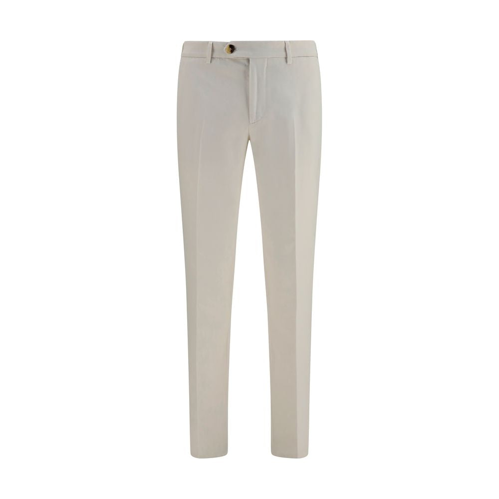 White Cotton Casual Pants