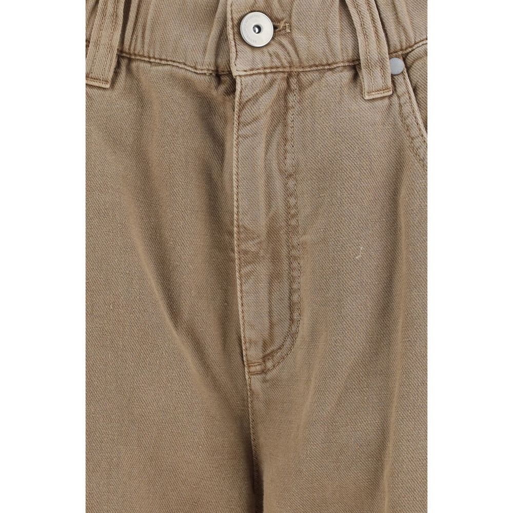 Beige Cotton Jeans Denim