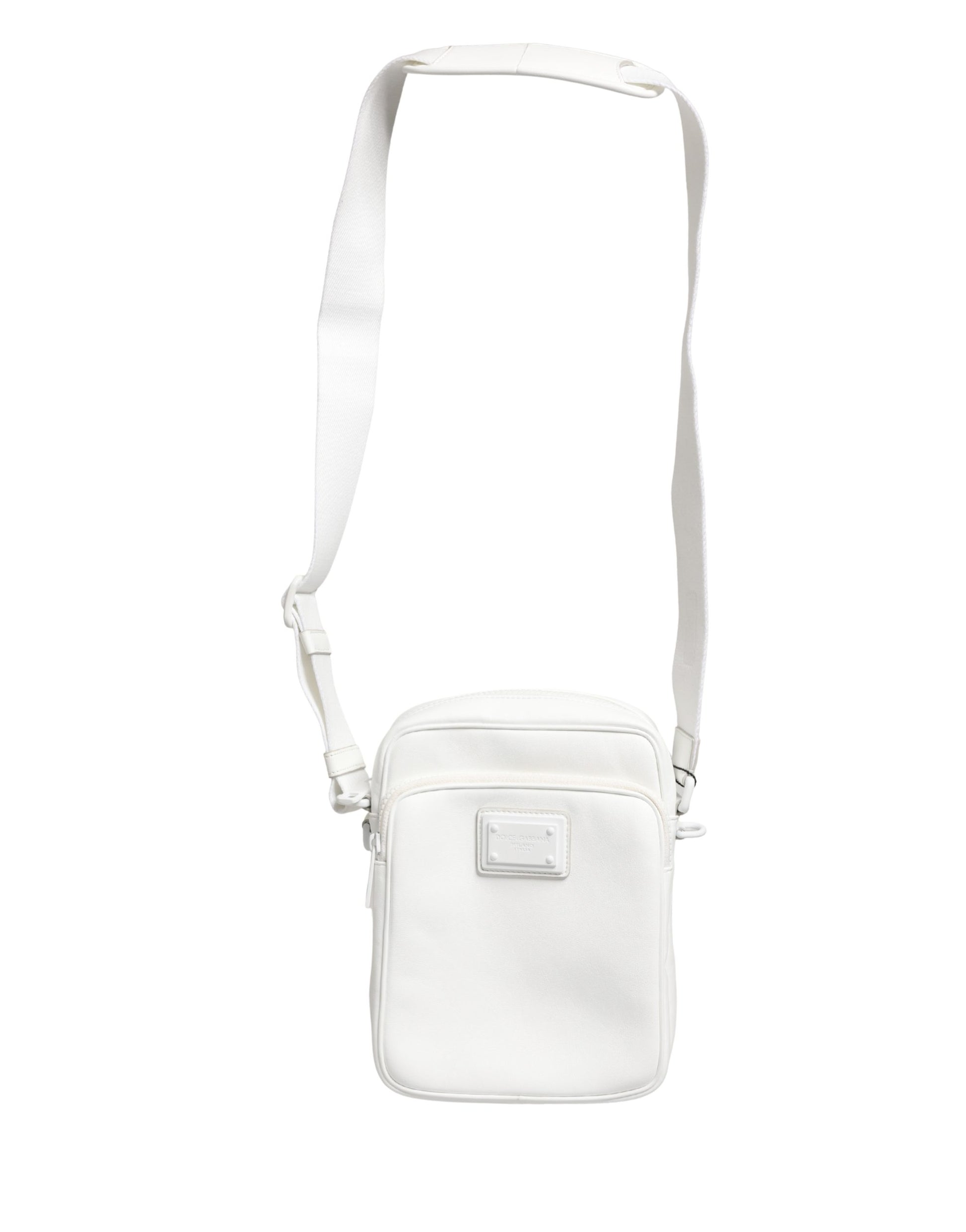 White Logo Plaque Crossbody Shoulder Borse Men Bag