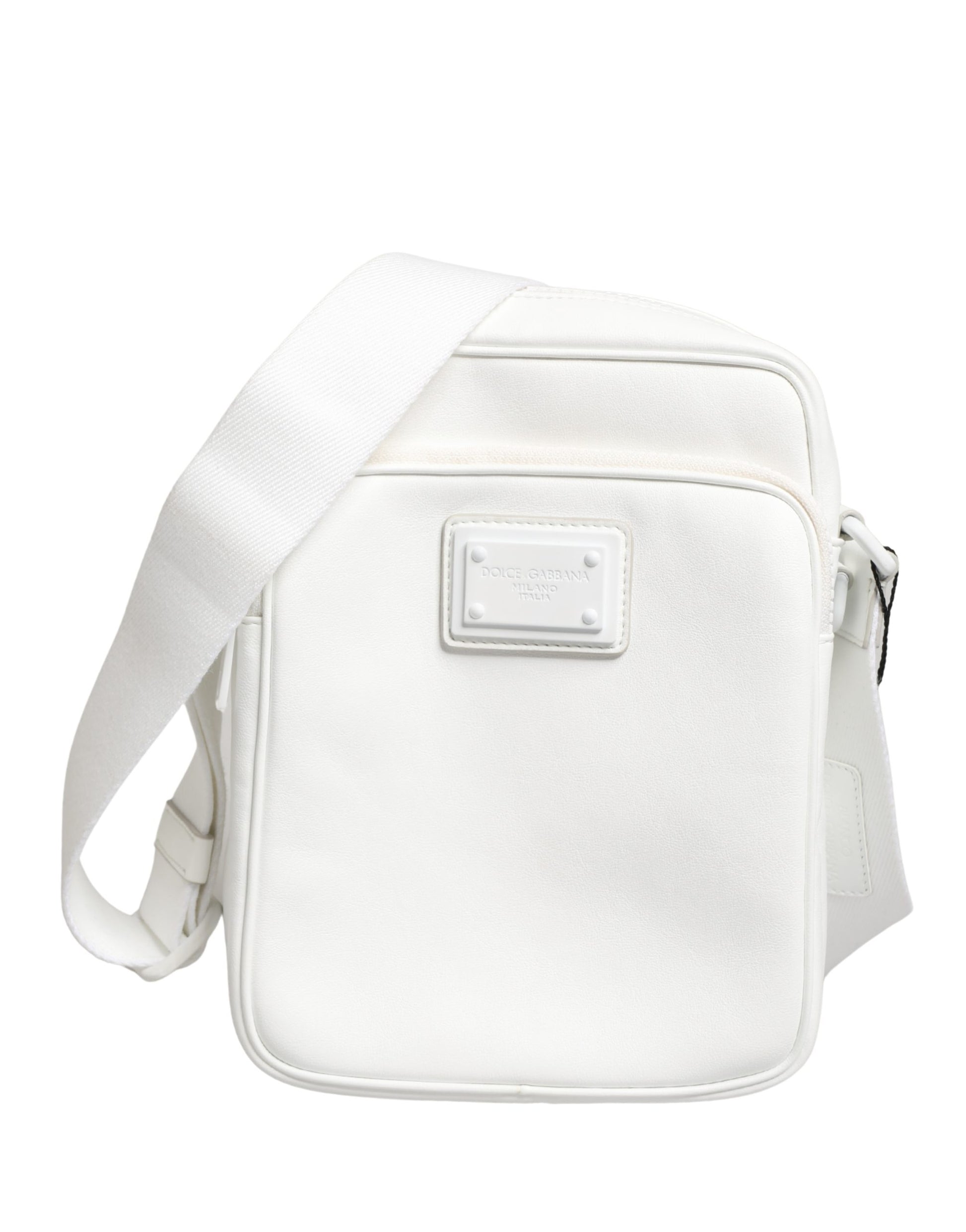White Logo Plaque Crossbody Shoulder Borse Men Bag