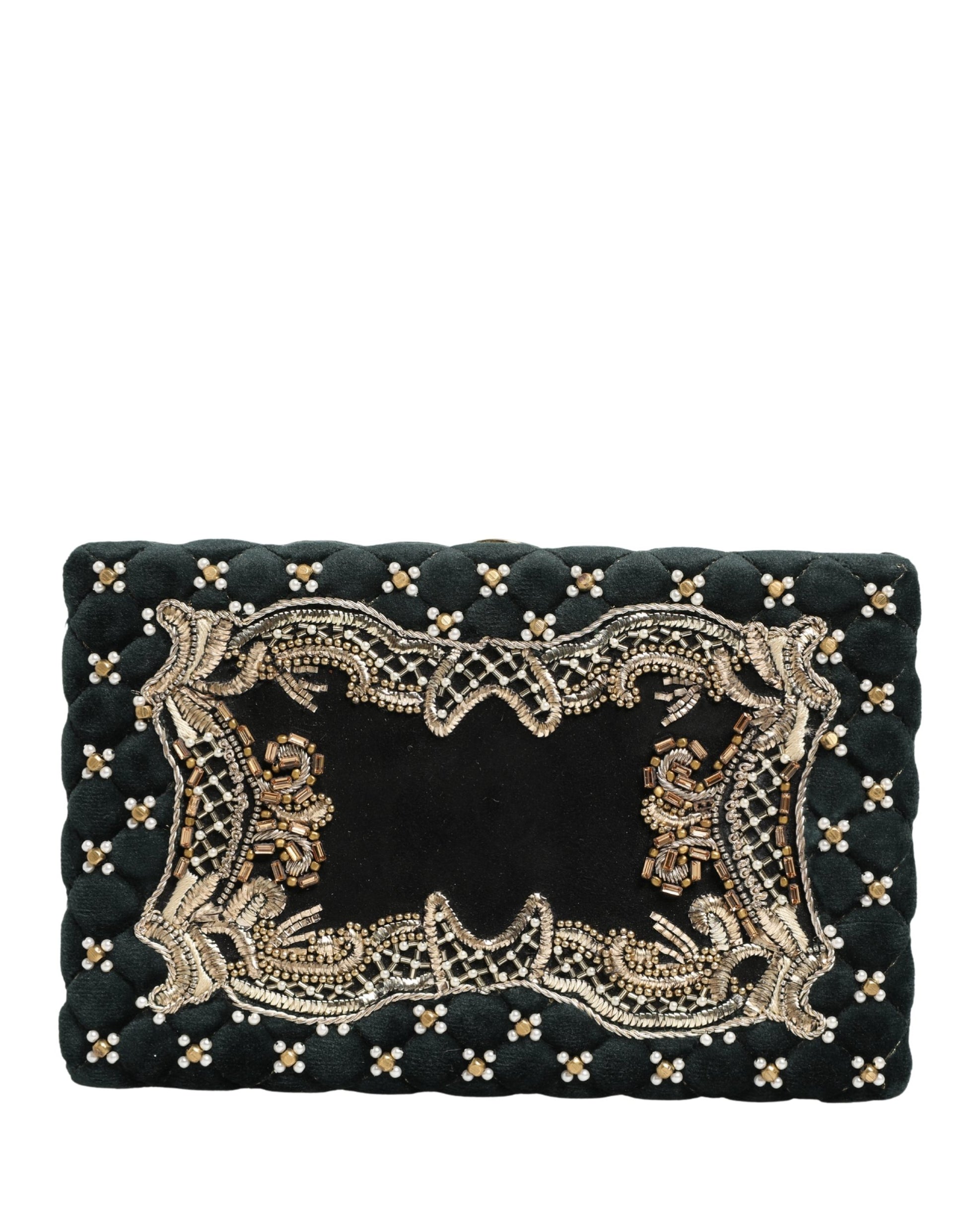 Black Velvet Gold Frame Clutch Evening Clutch Purse Bag