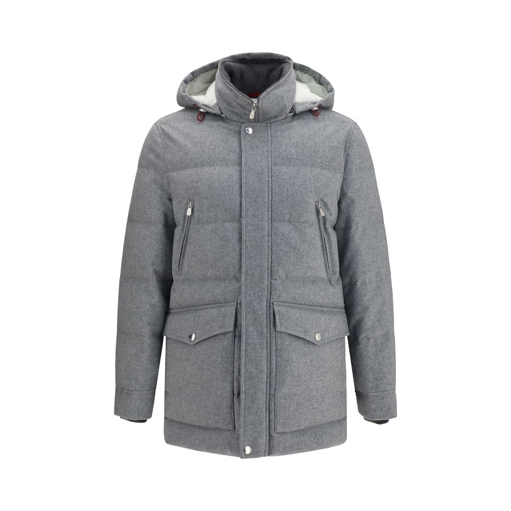 Gray Cashmere Full-Length Jacket