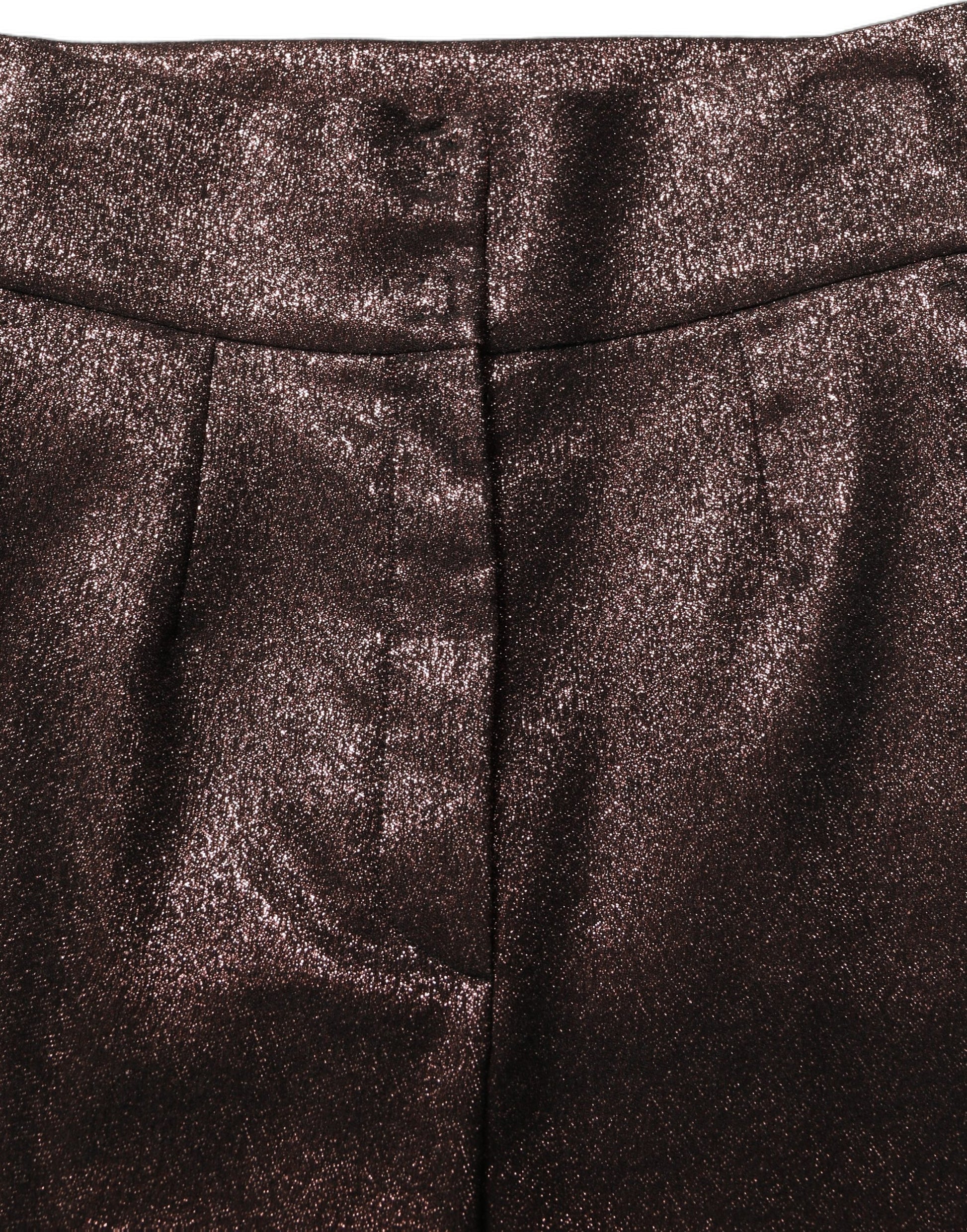 Metallic Brown High Waist Tapered Leg Pants