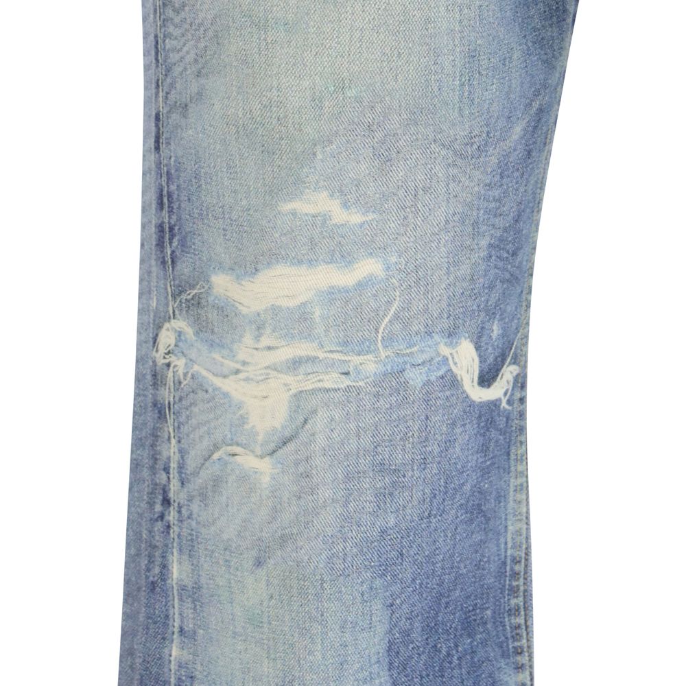 Blue Cotton Relaxed Fit Jeans