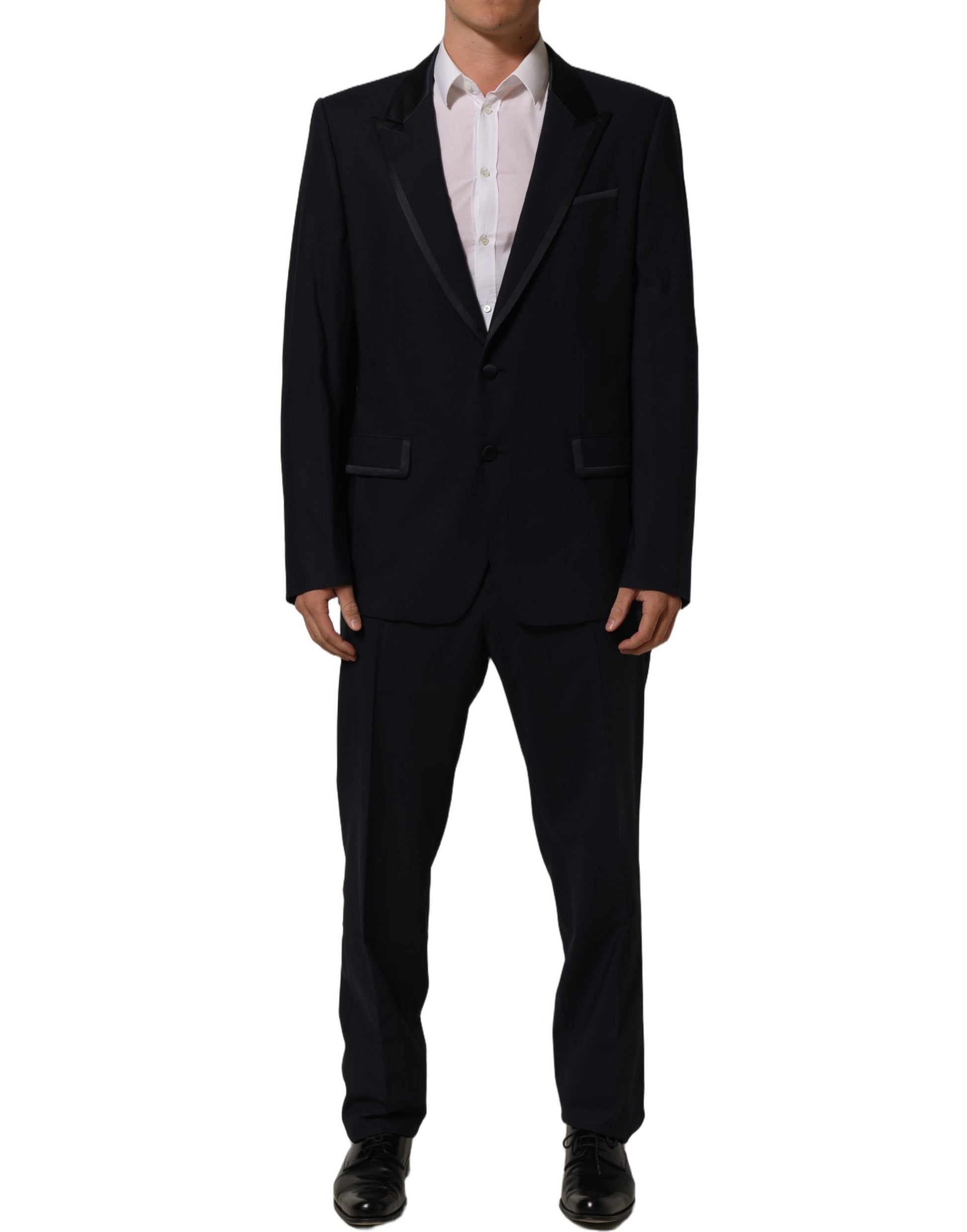 Dark Blue Single Breasted 2 Piece Men Suit