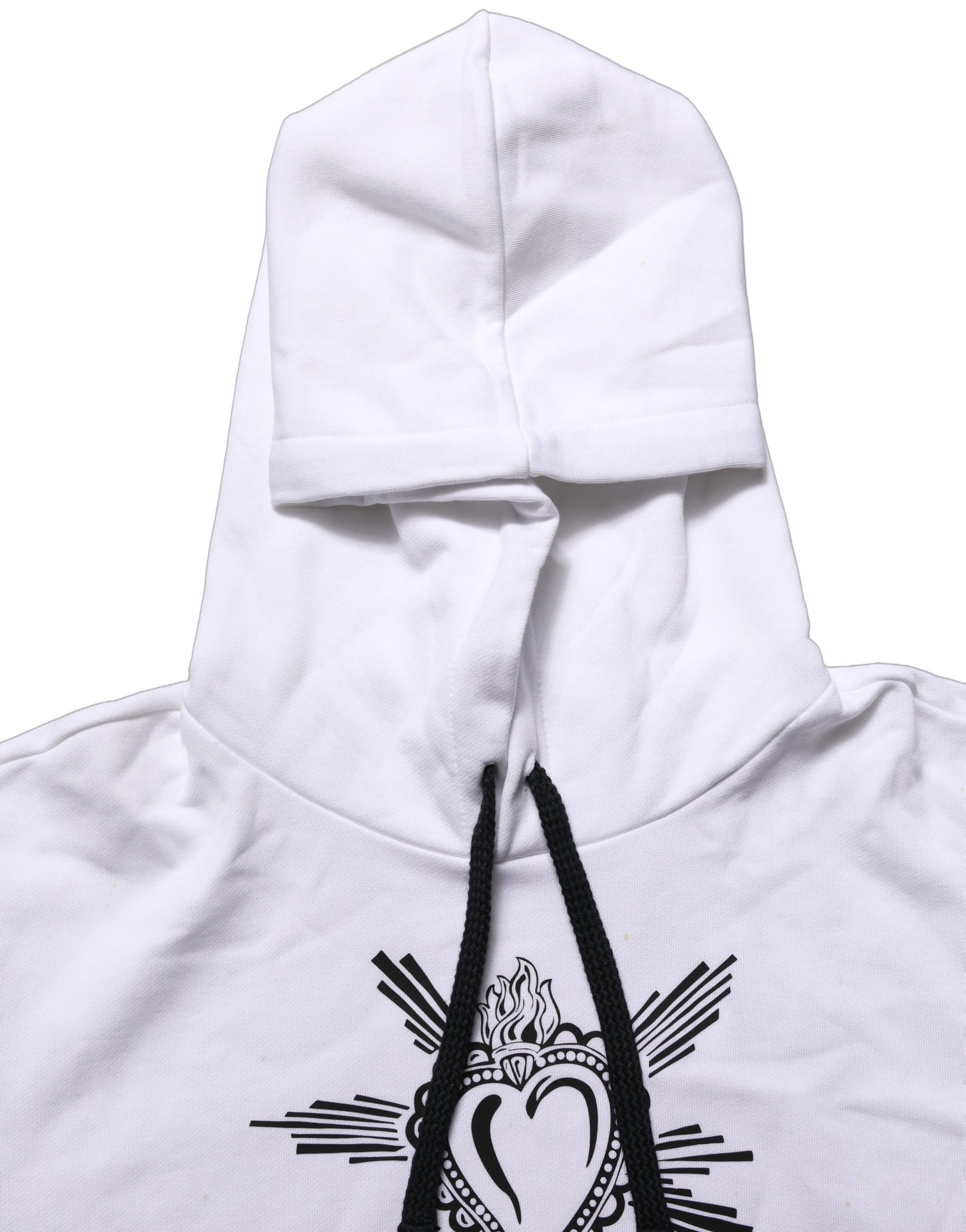 White Sacred Heart Hooded Sweatshirt Sweater