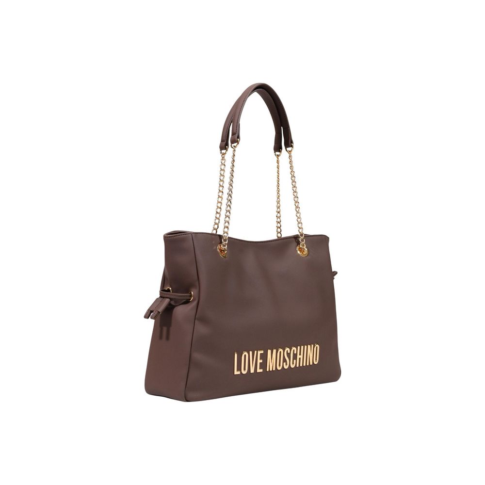 Brown Polyester Handbag
