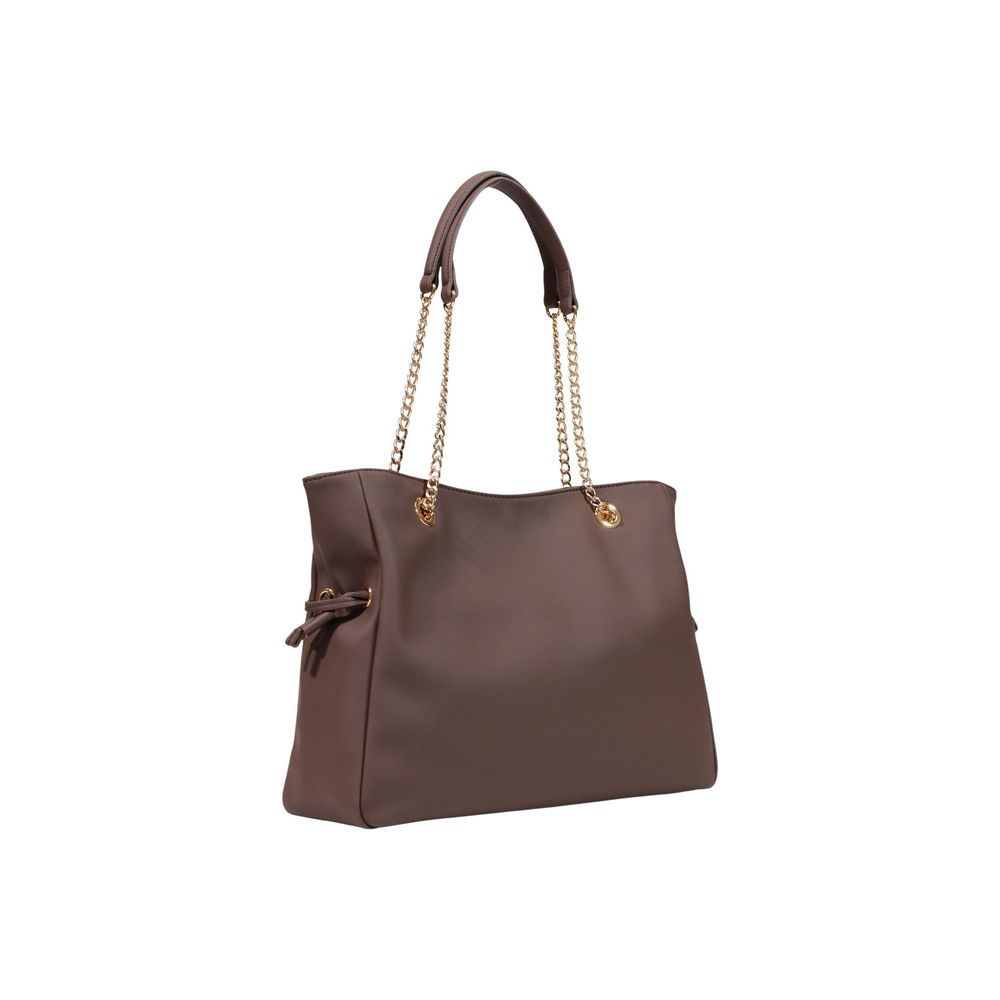 Brown Polyester Handbag
