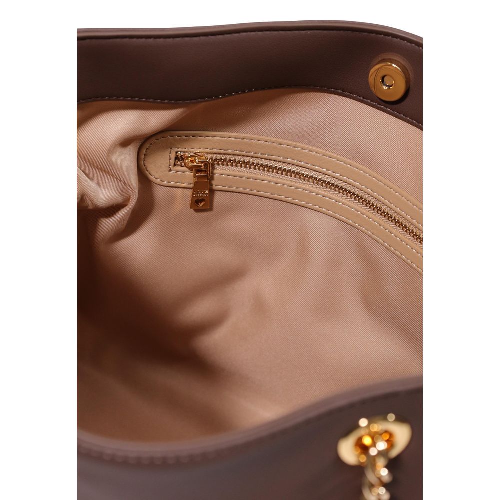 Brown Polyester Handbag