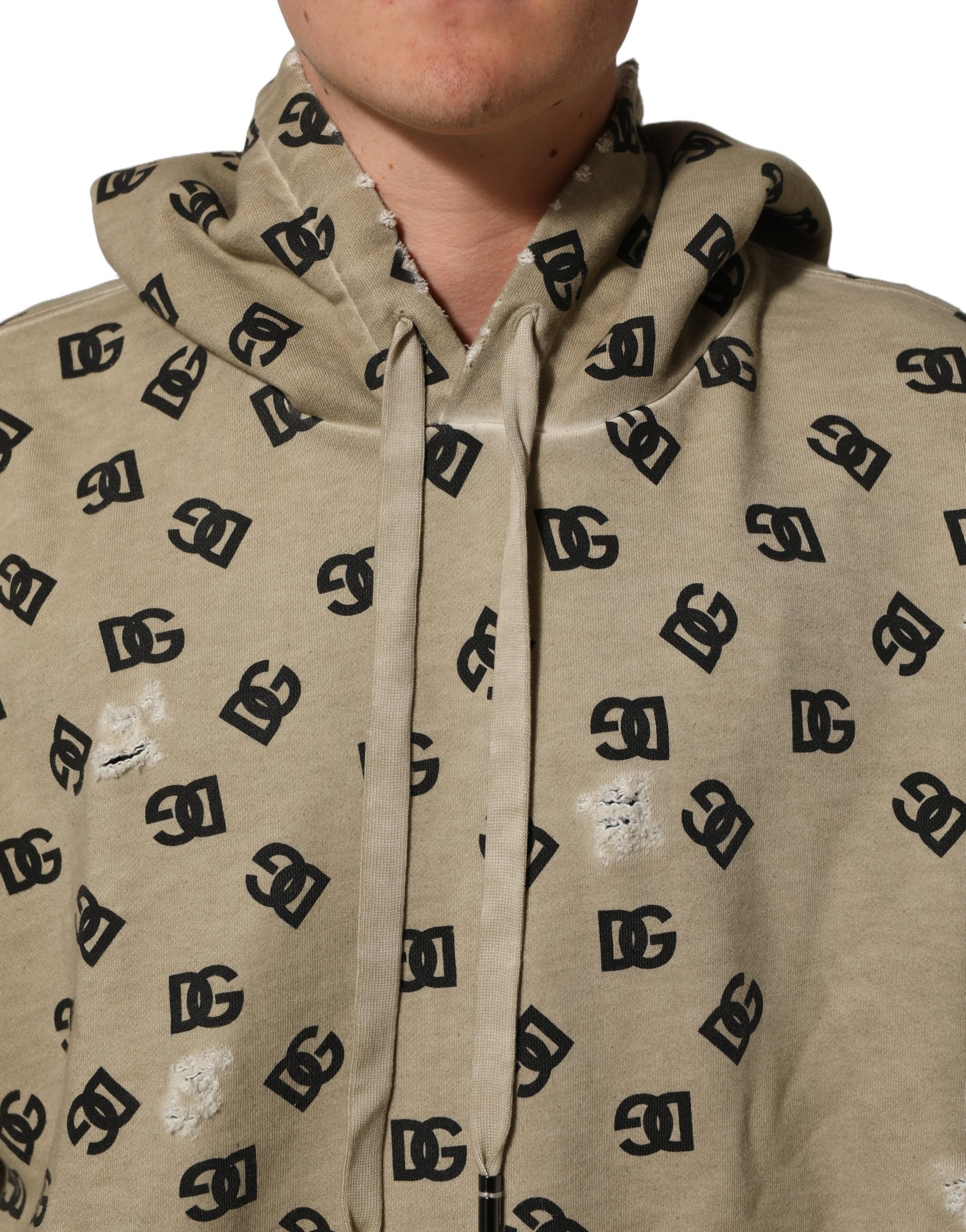 Brown Cotton Logo Hooded Sweatshirt Sweater