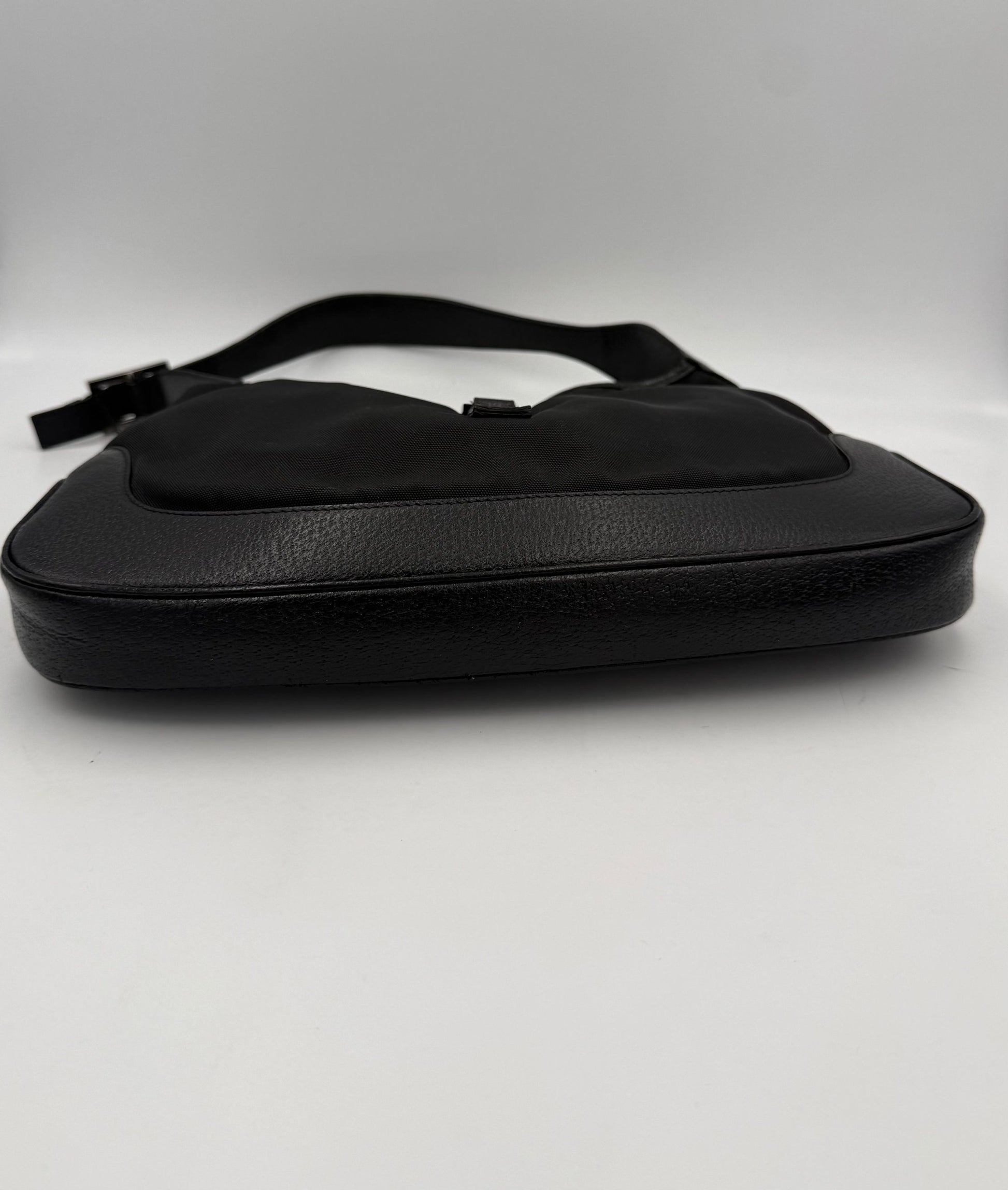GUCCI JACKIE Leather and Canvas Handbag