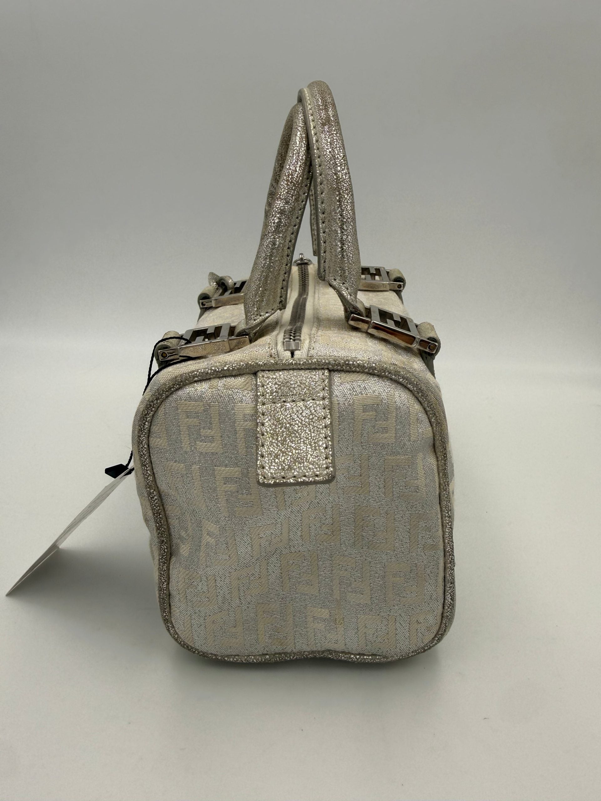FENDI Mini Bauletto FF Zucchino Laminated Handbag