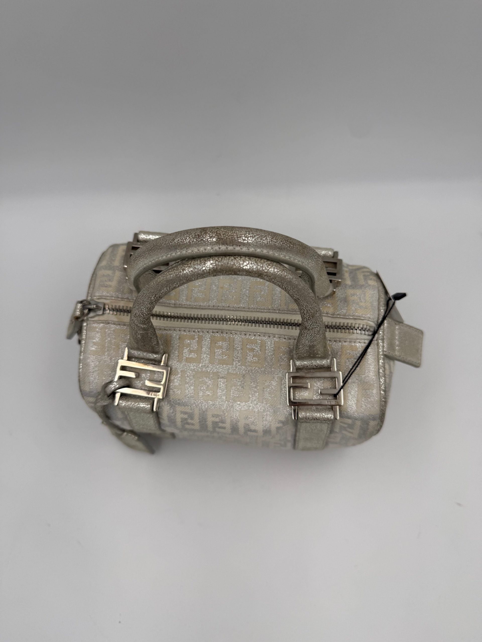 FENDI Mini Bauletto FF Zucchino Laminated Handbag