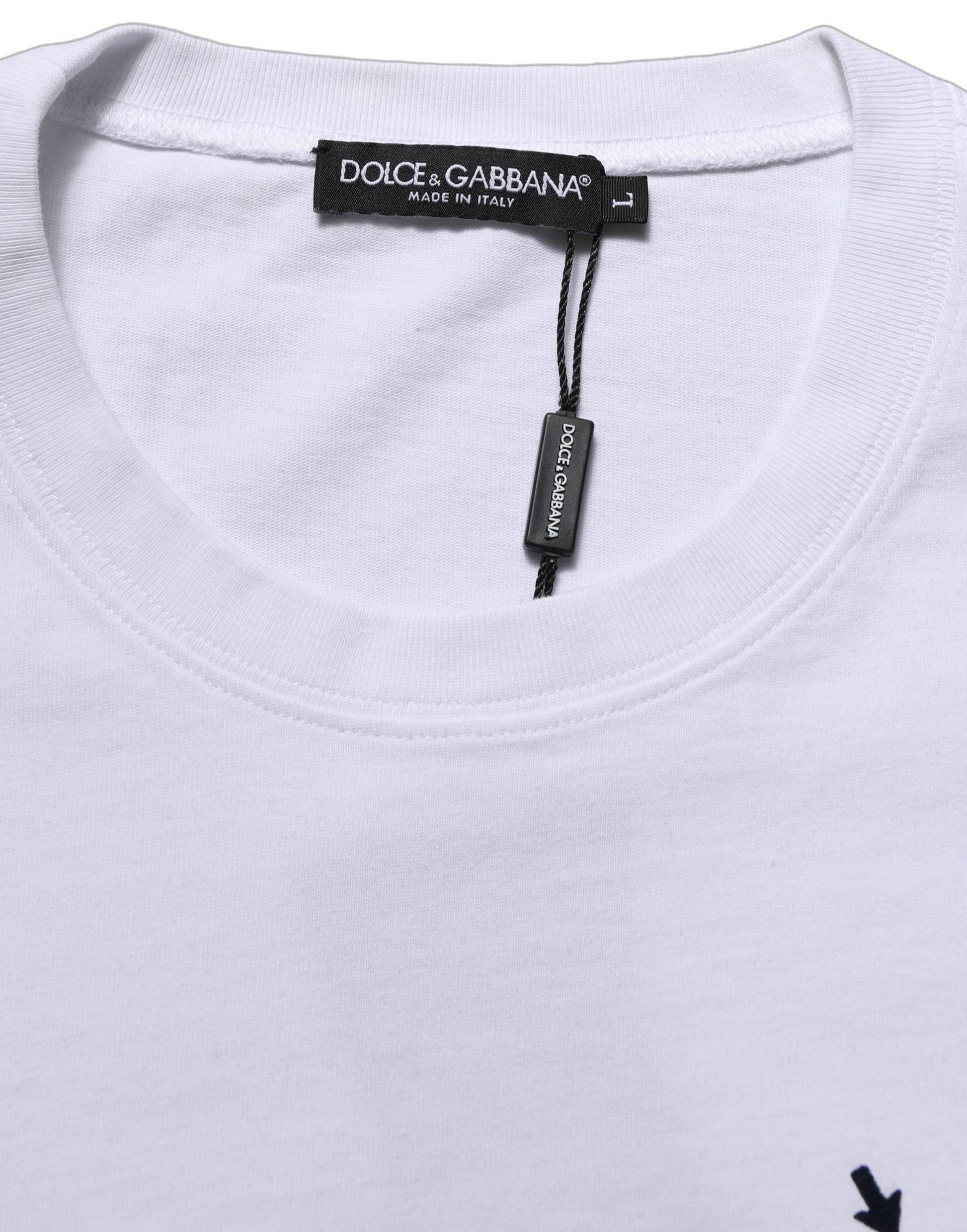 White Blue Stripe Cotton Short Sleeve T-shirt