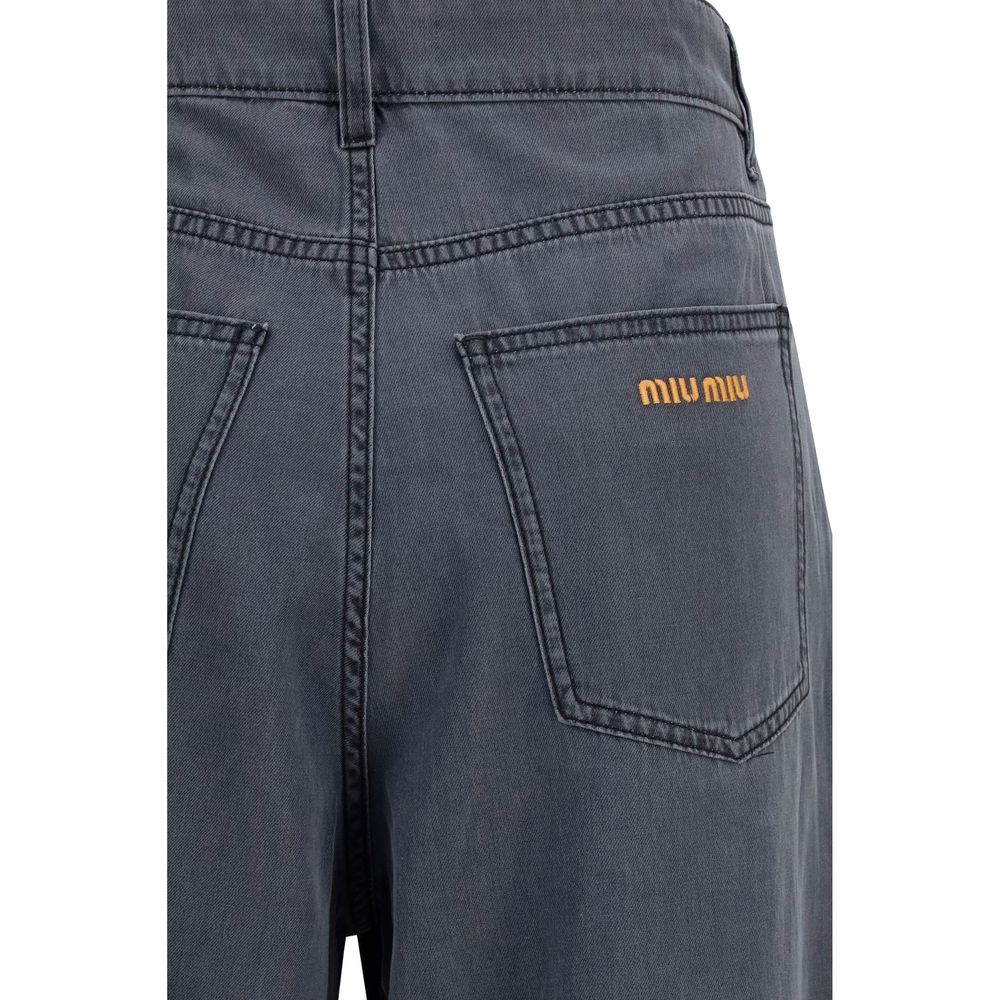 Black Cotton Straight-Leg Jeans