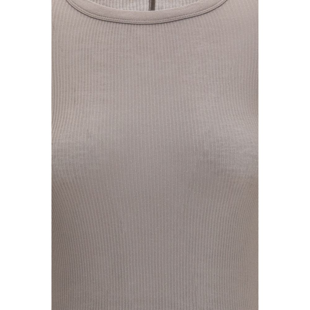 Gray Viscose Long Sleeve T-Shirt