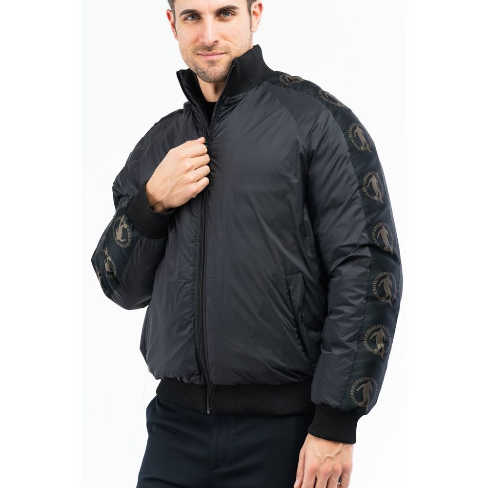 Black Nylon Bomber