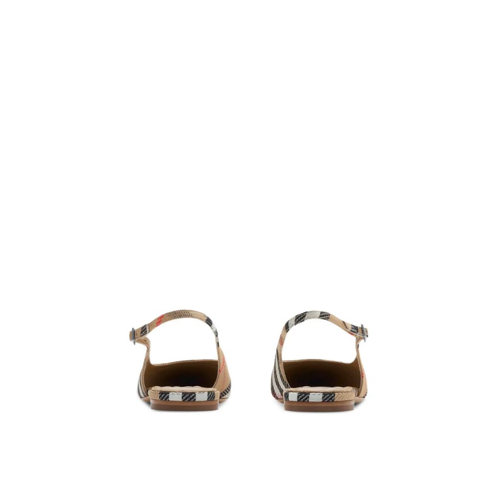 Brown Fabric Ballet Flats