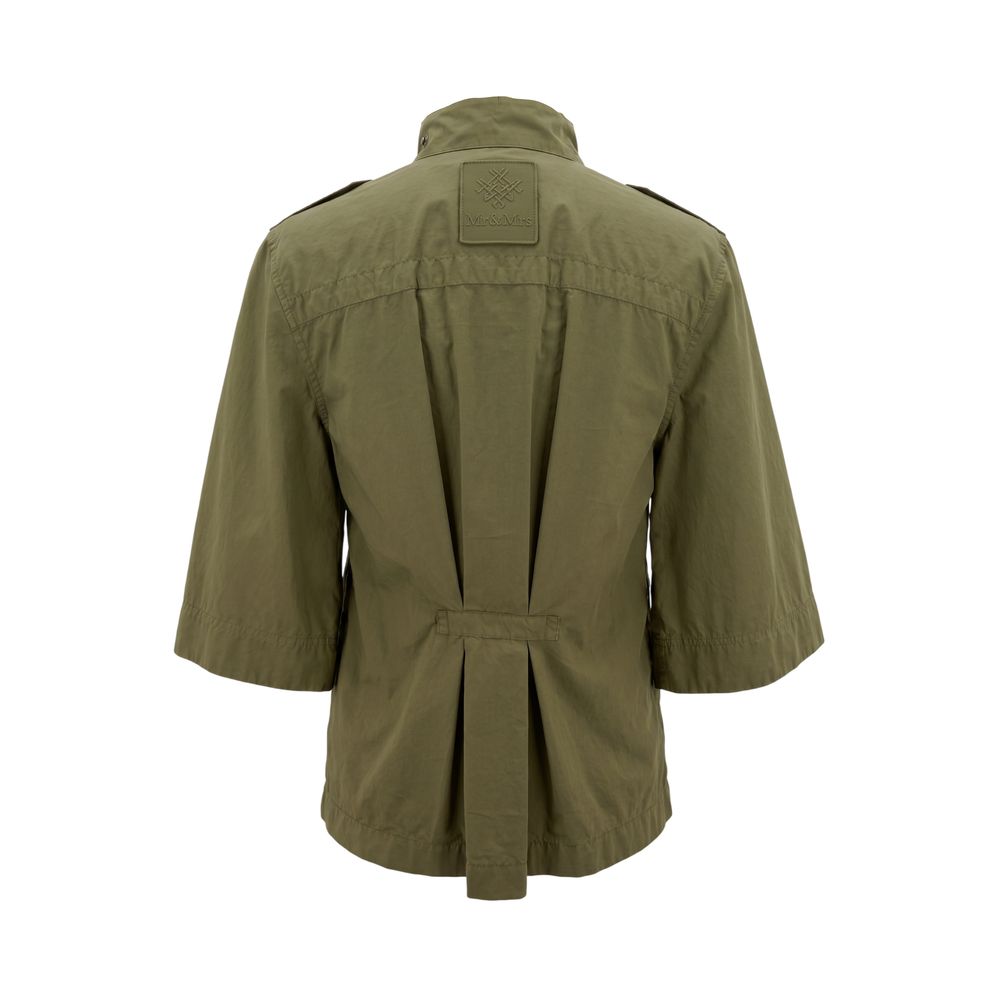 Green Cotton Women Shirt