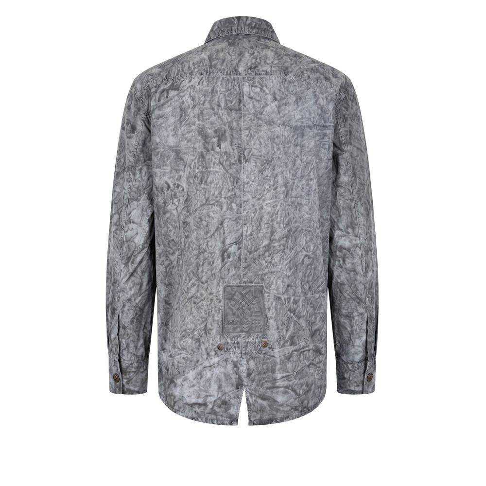 Grey Viscose Men Shirt